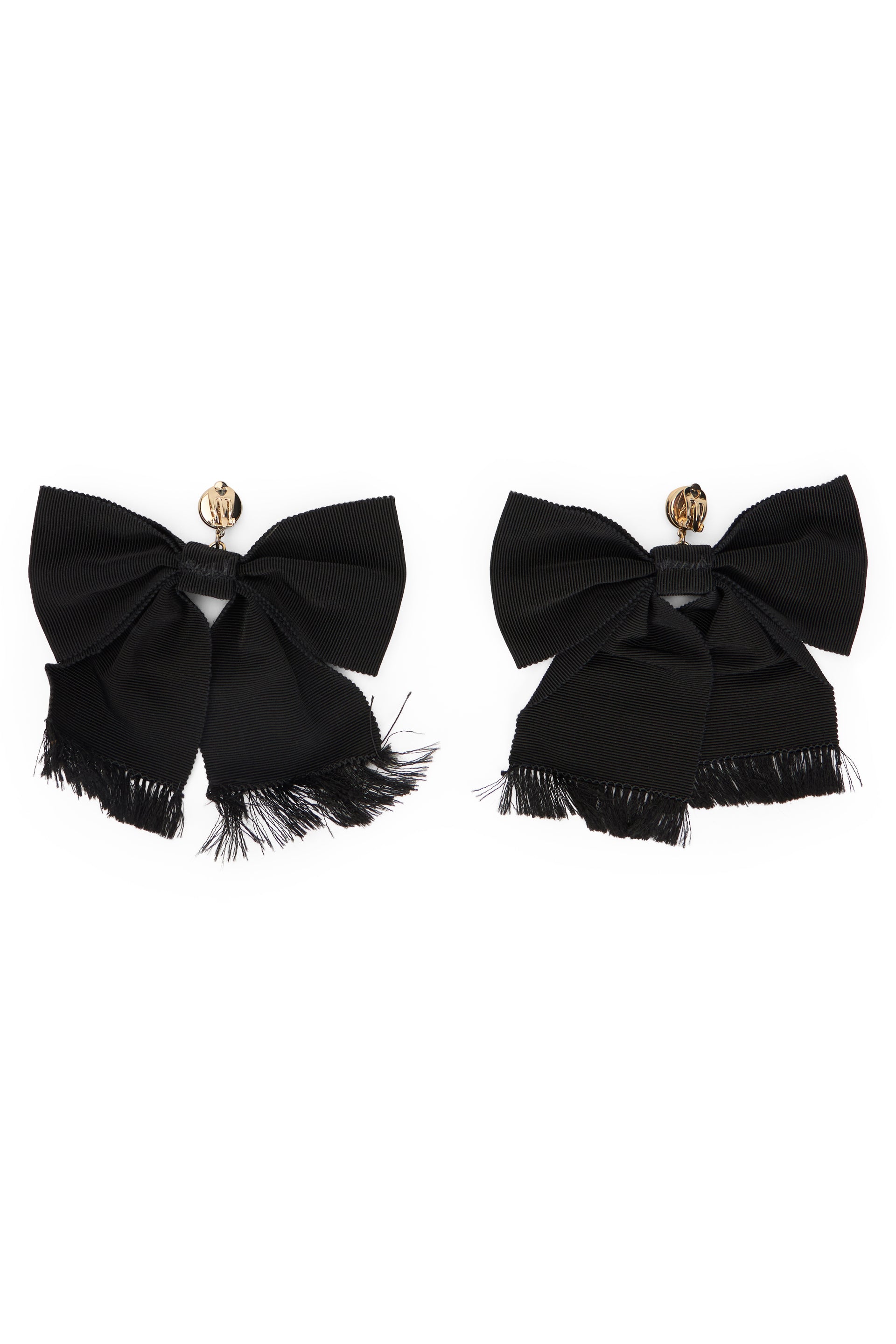 Set of black earrings with elegant bows.