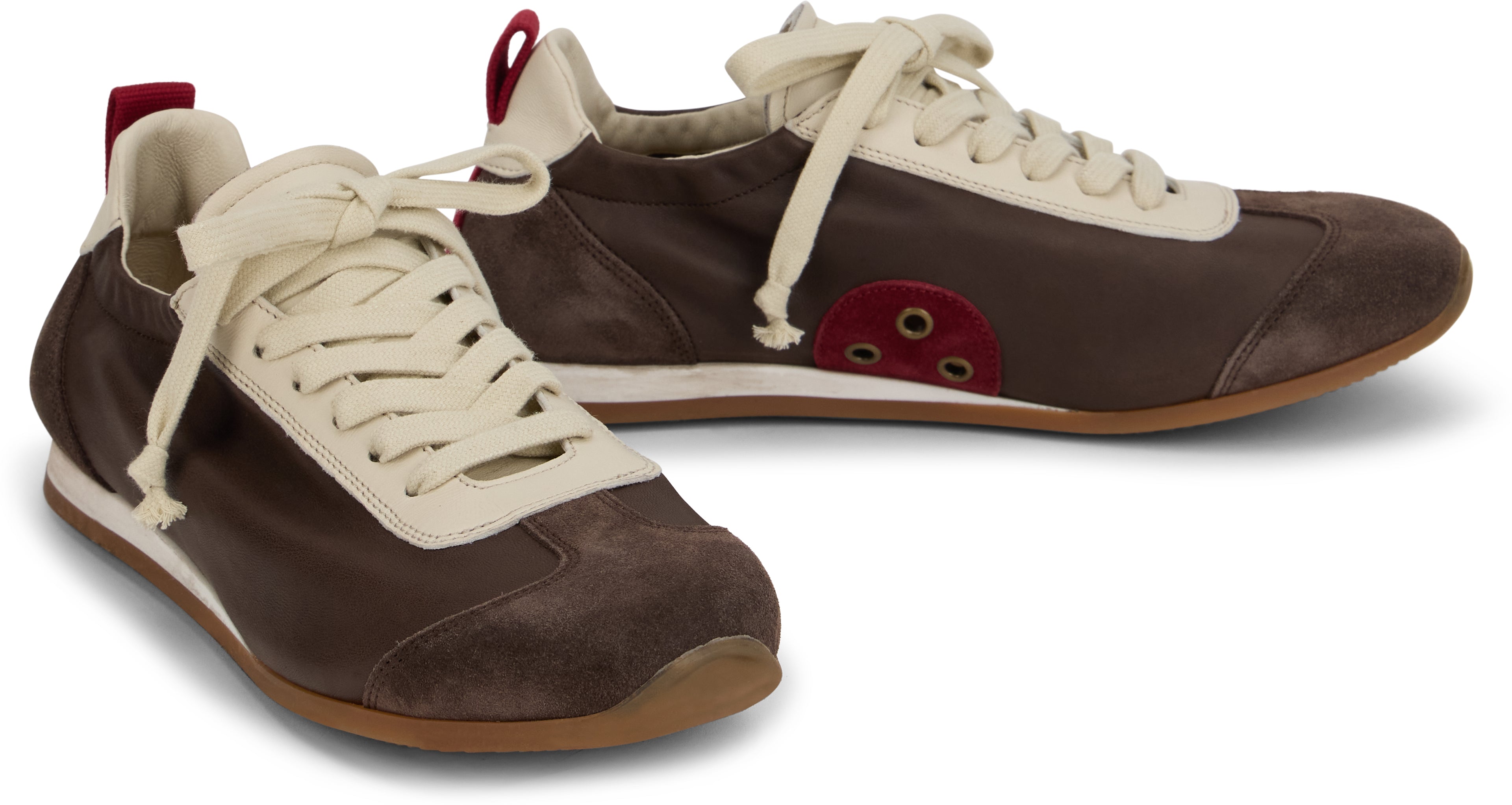 Baseball sneakers in leather