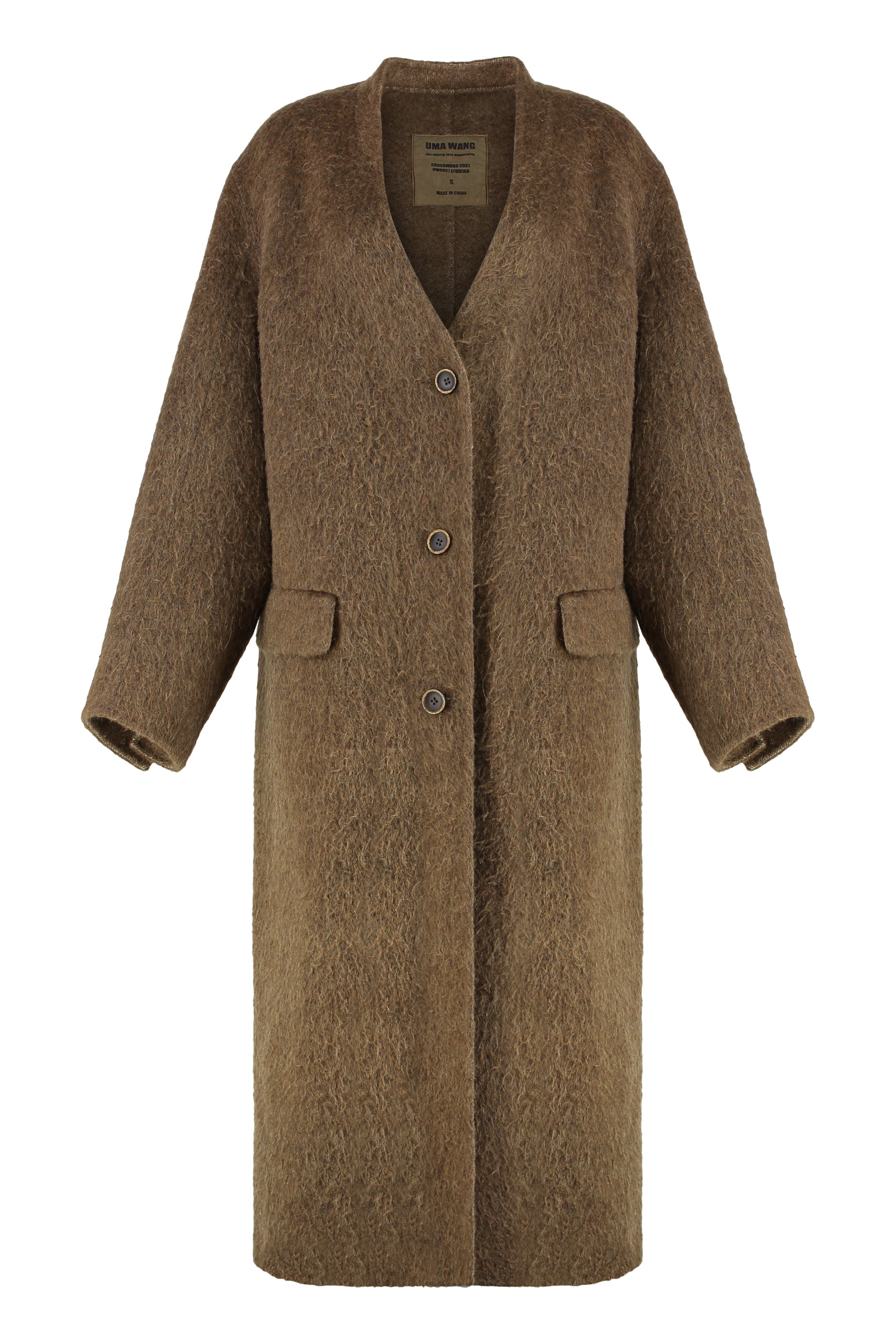 Long coat in mixed wool