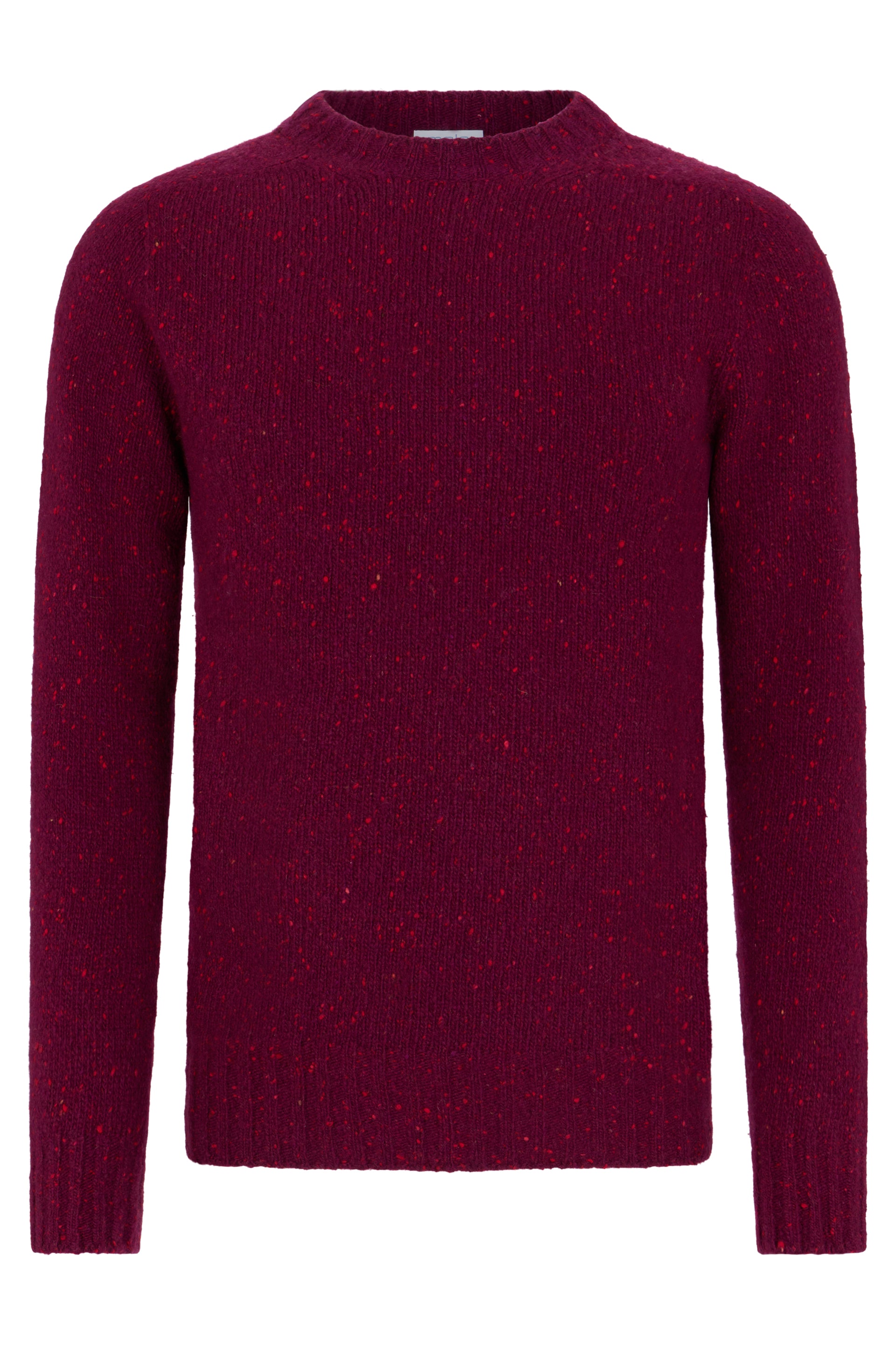 Wine-colored sweater with long sleeves, versatile and elegant.