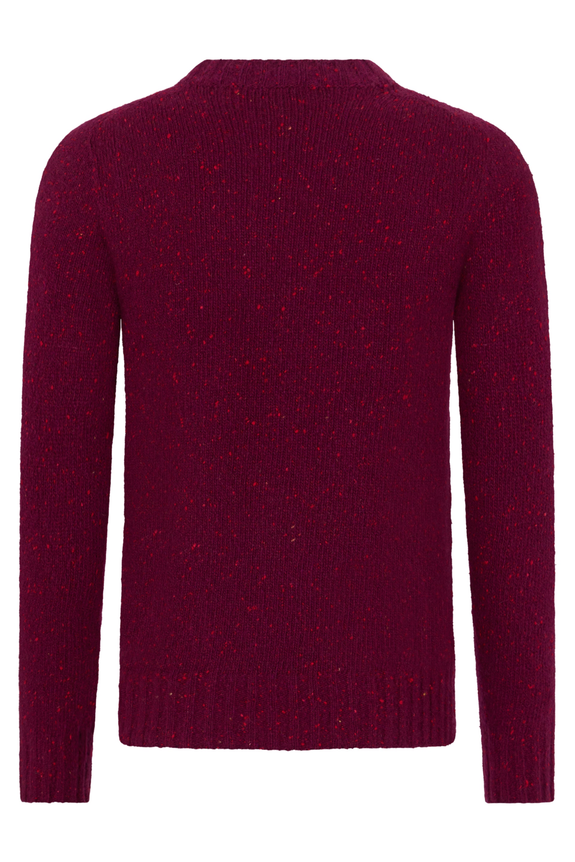 Wine-colored sweater with long sleeves, versatile and elegant.