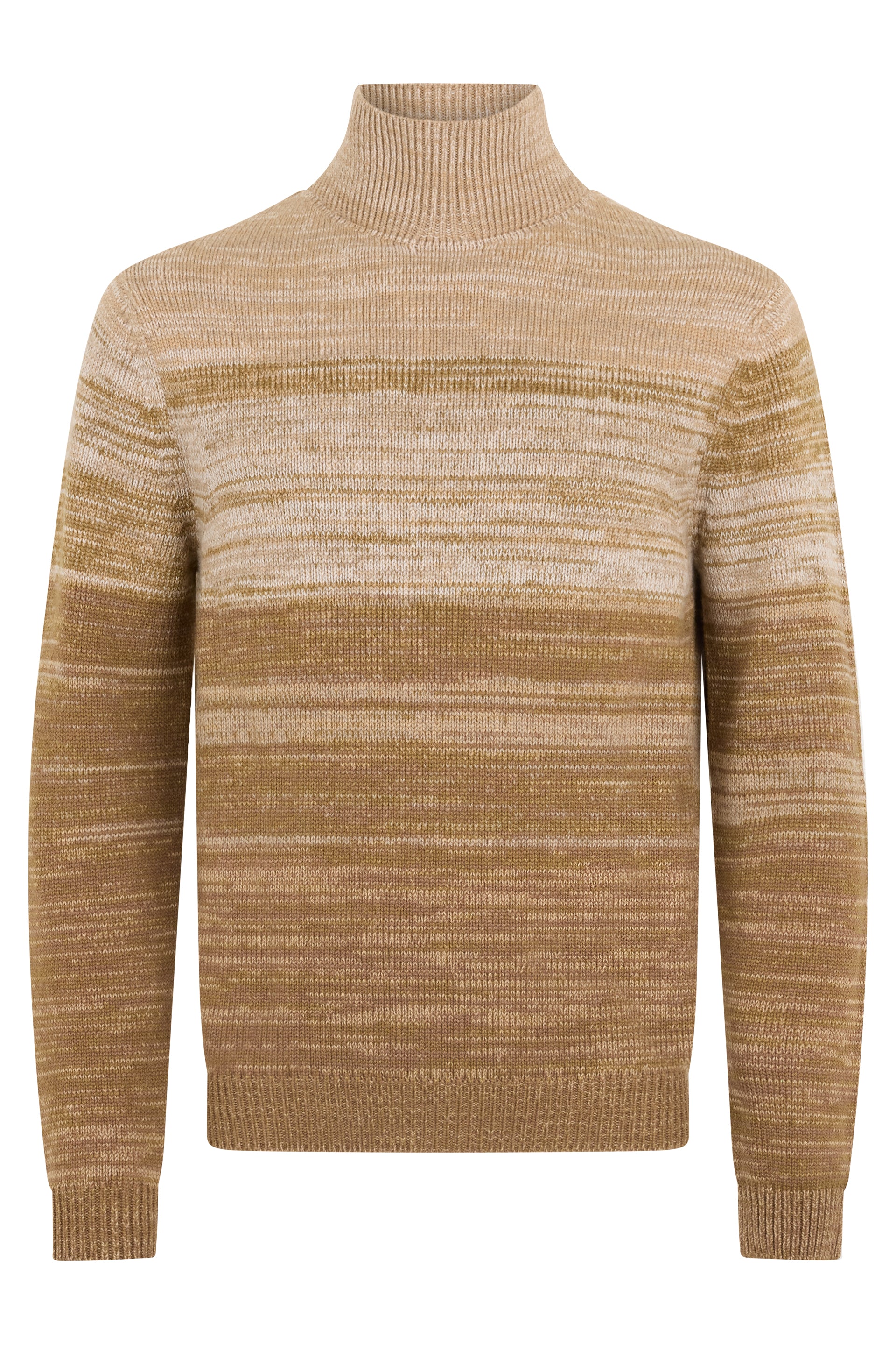Long Sleeve Striped Sweater Beige Brown