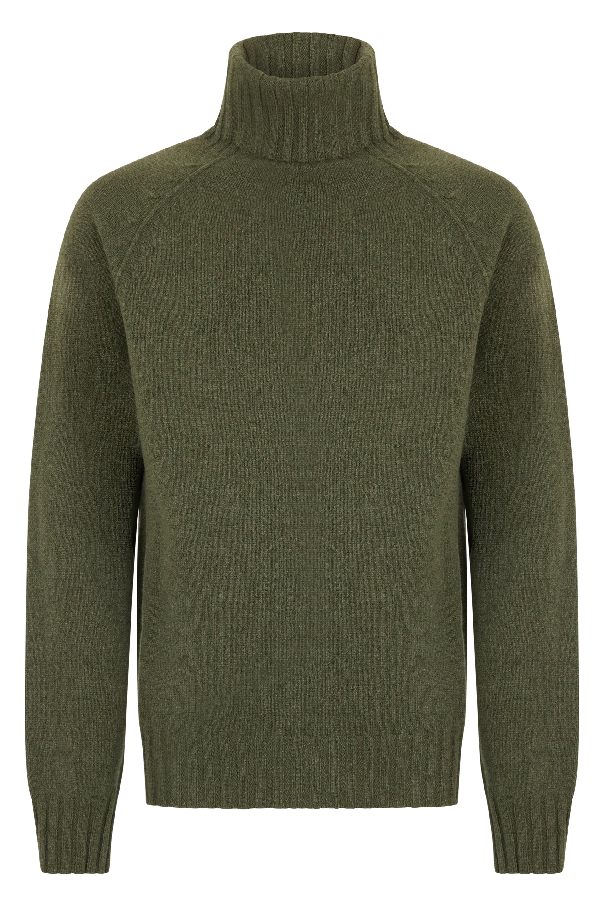 Olive Green Pullover with High Neck Elegant