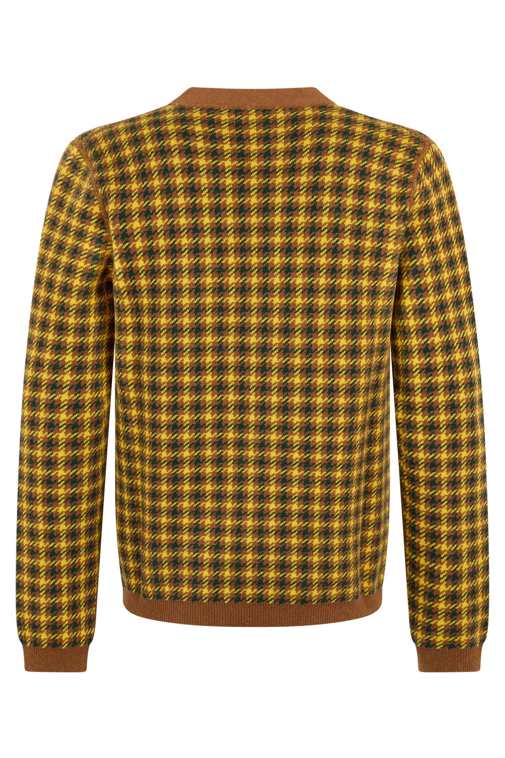Checked Yellow and Brown Cardigan quality