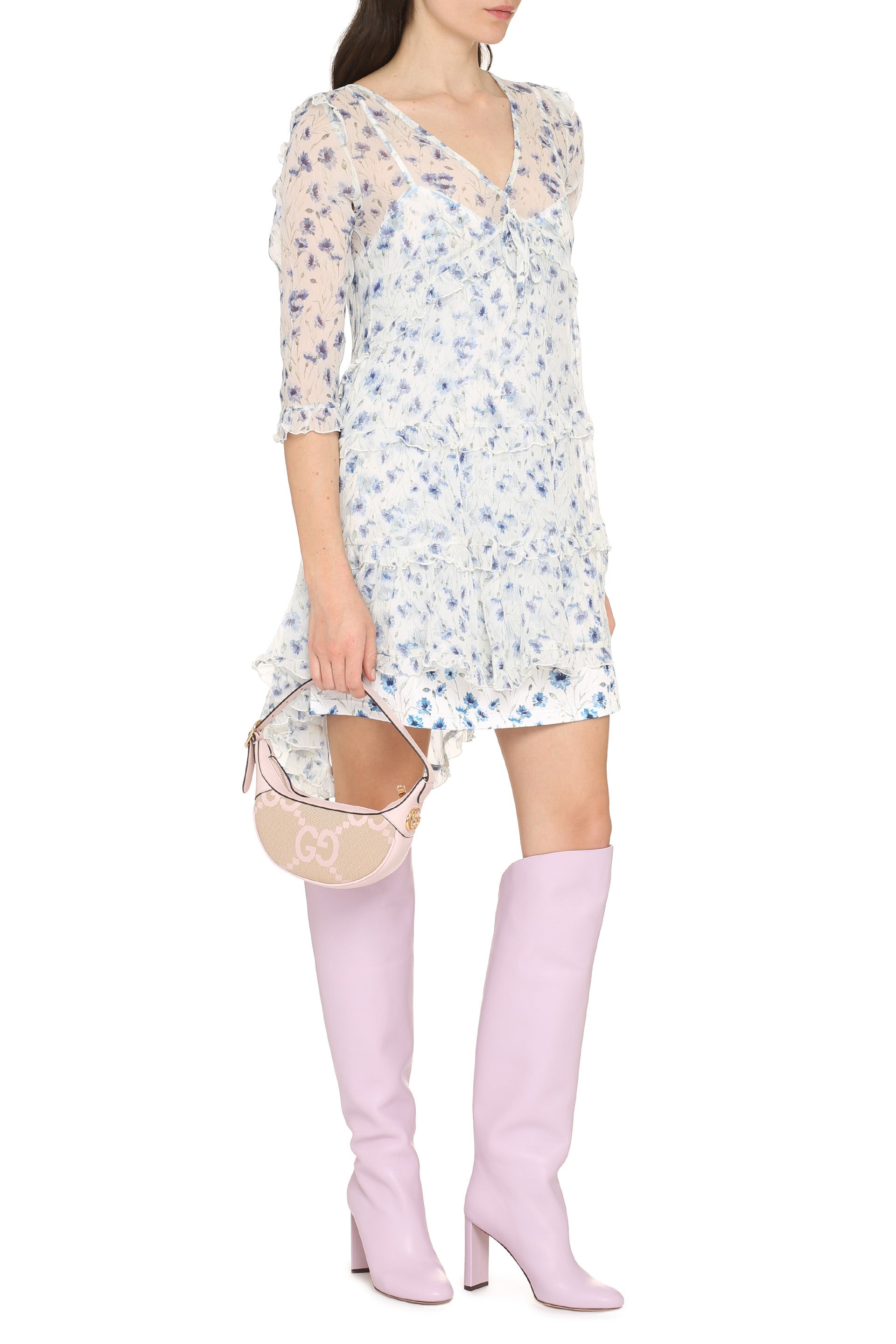 Picnic silk mini dress