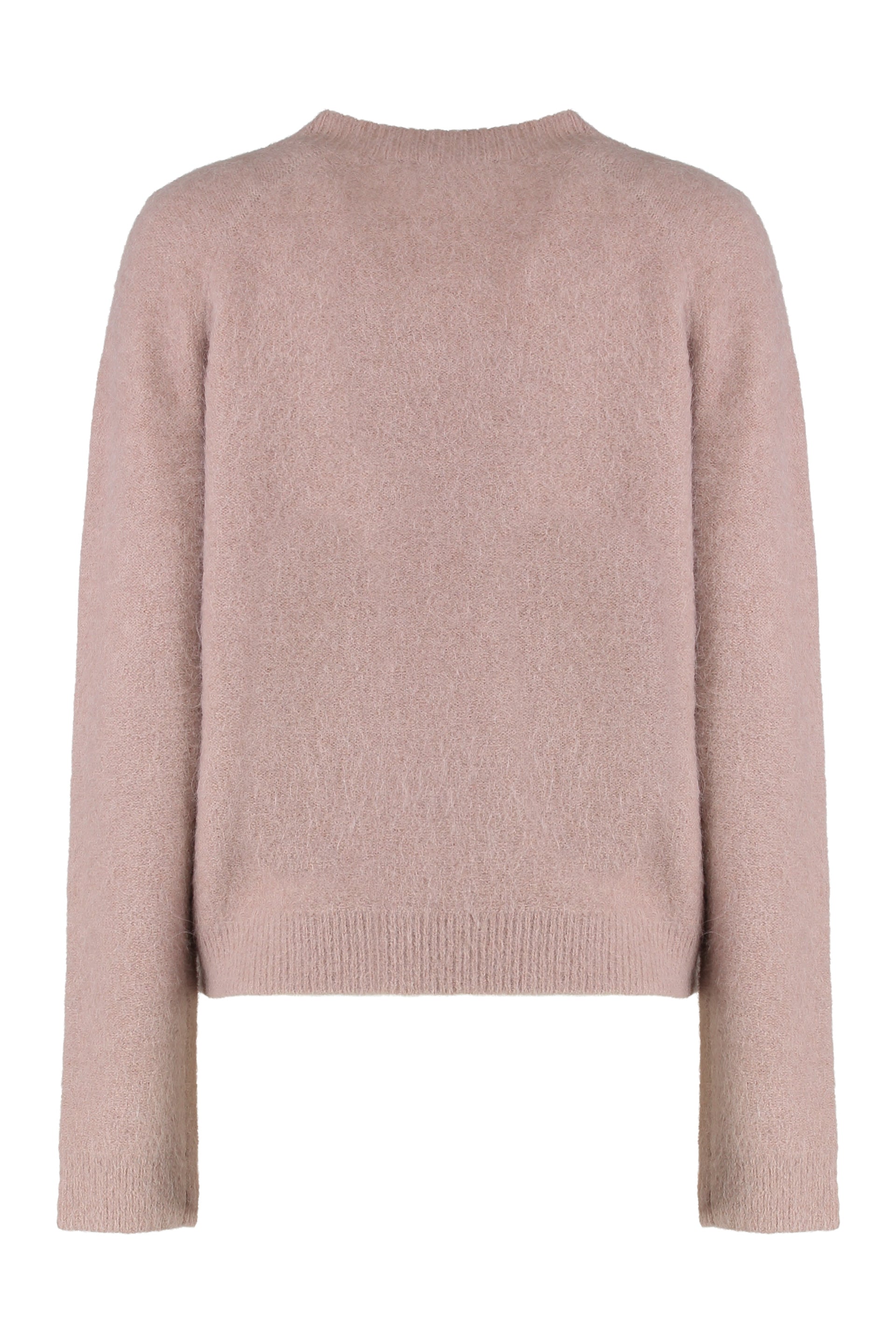 Round neck sweater in brushed alpaca blend