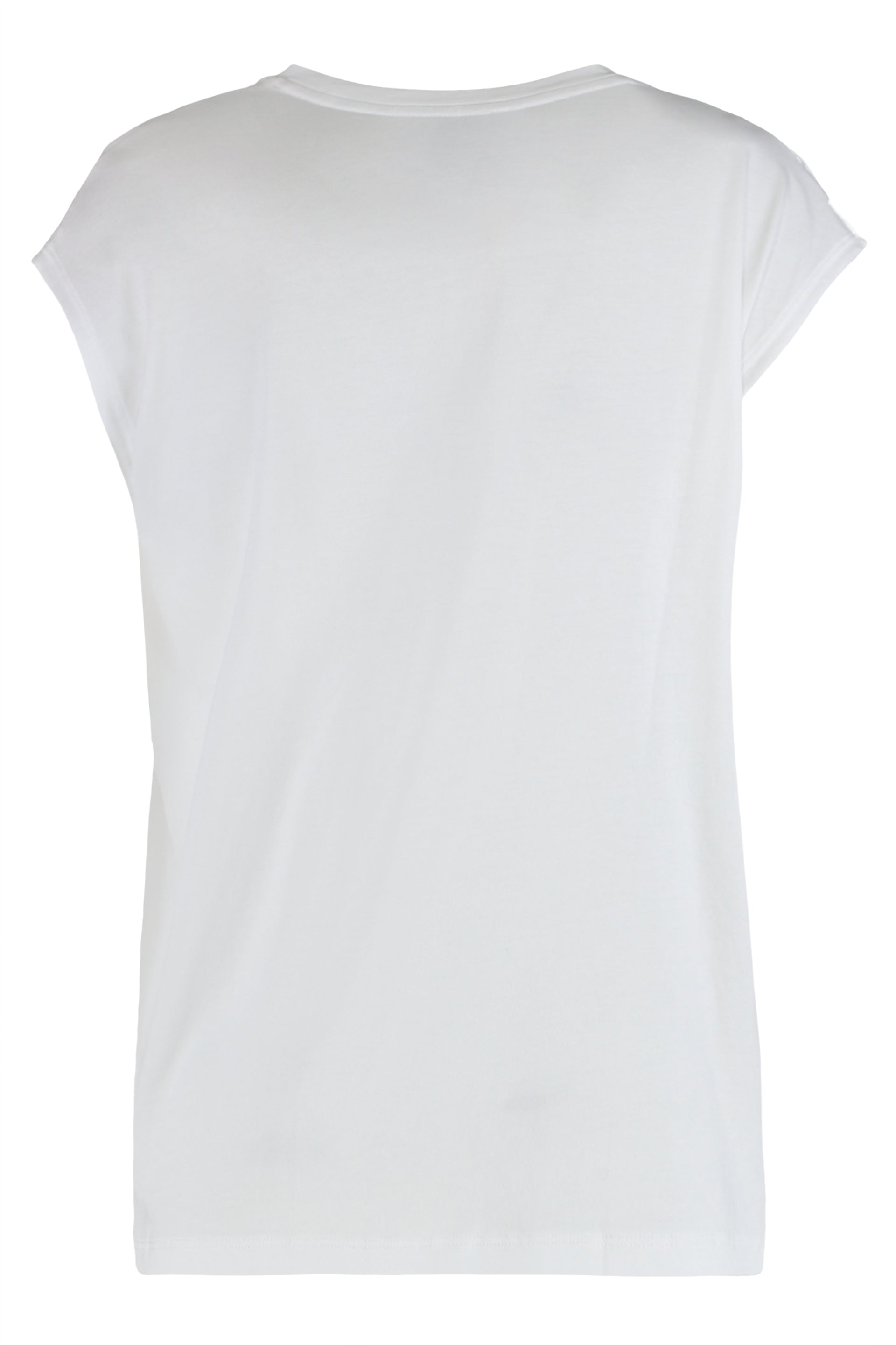 Draped and relaxed top in Pima cotton blend