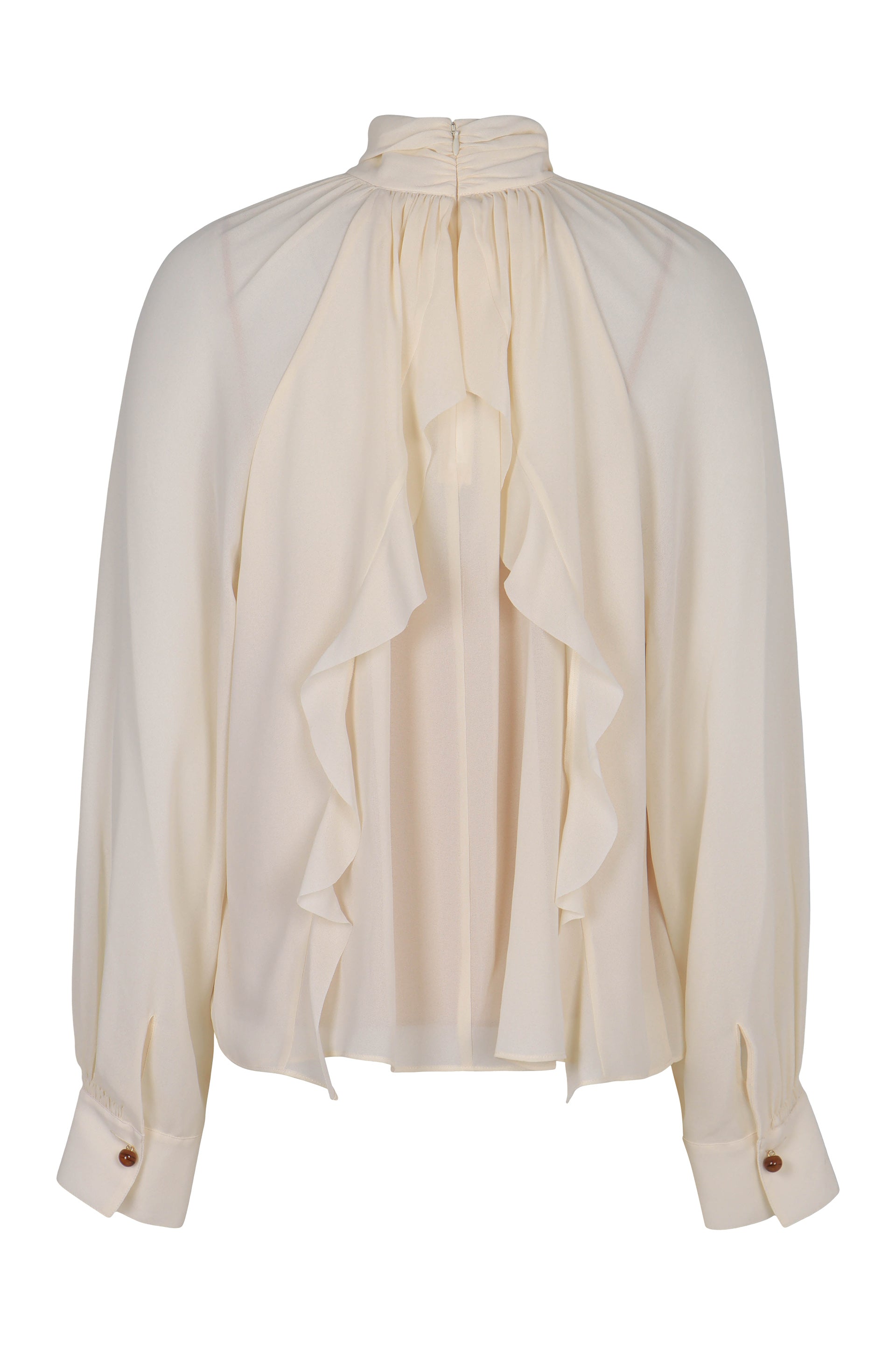 Crepe blouse with draping