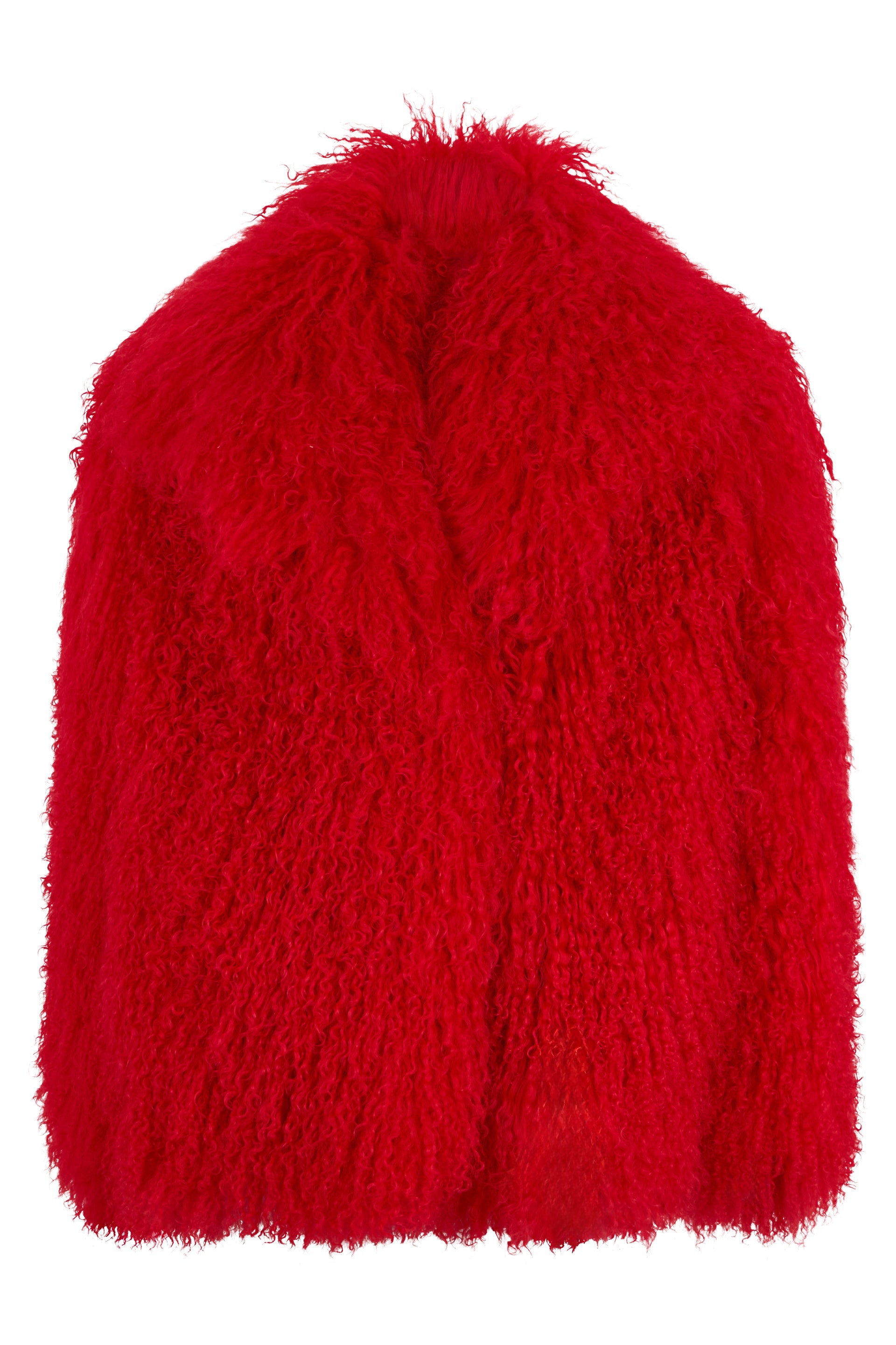 Elegant Red Shoulder Wrap with Furry Effect