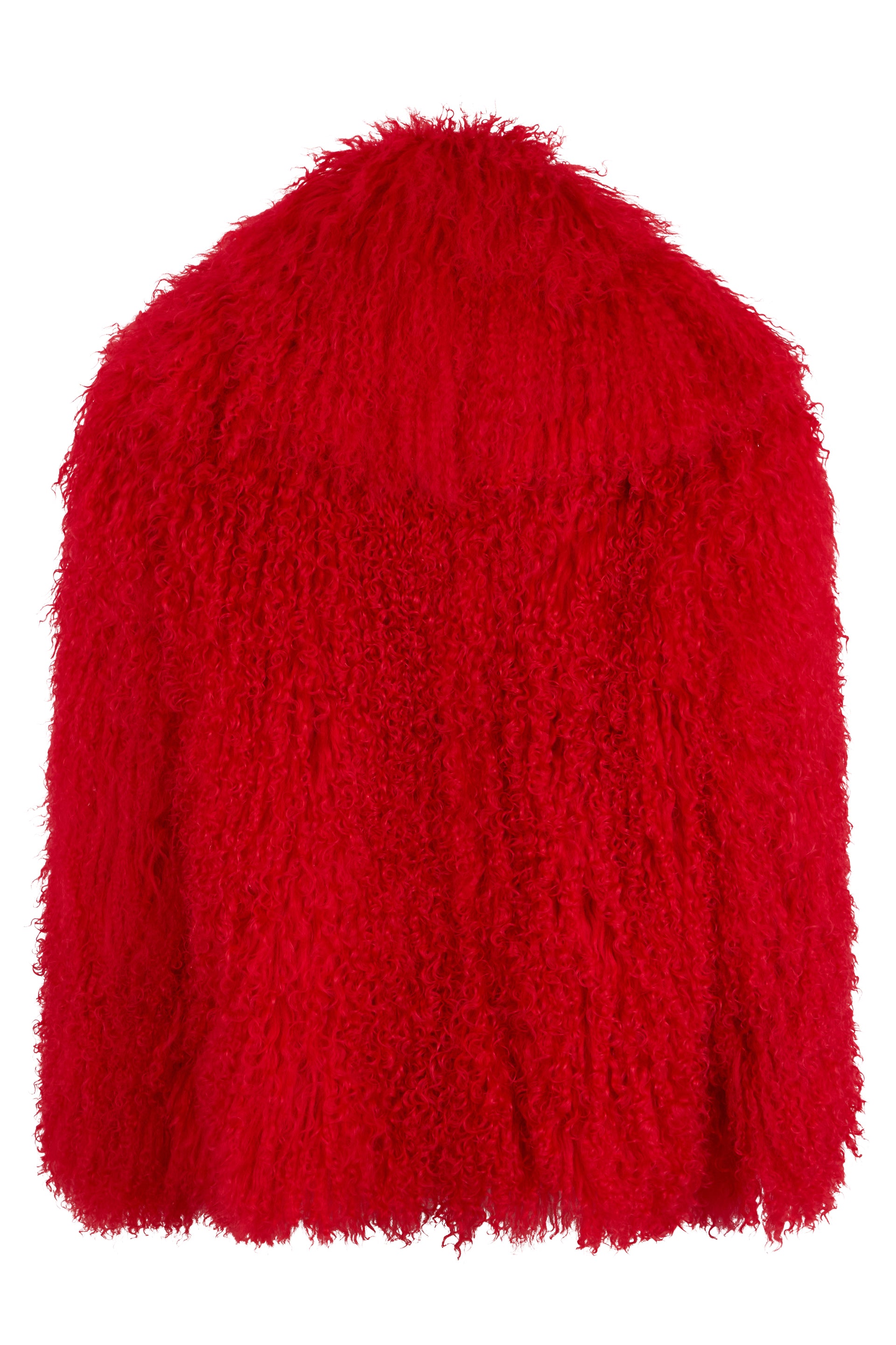 Elegant Red Shoulder Wrap with Furry Effect