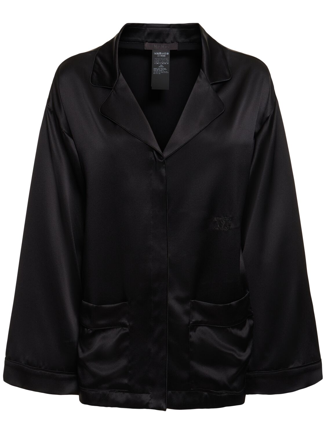 Elegant black silk shirt