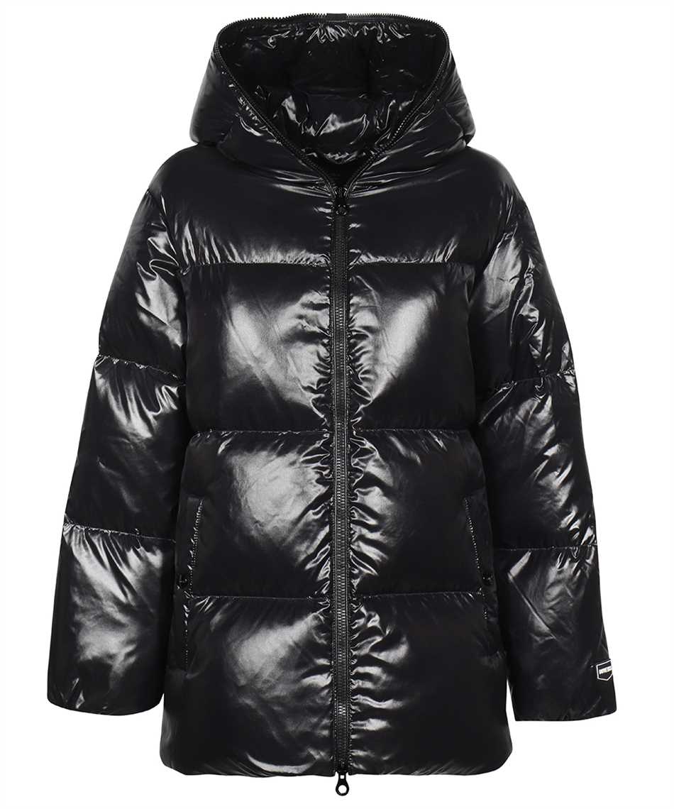 Hooded full-zip down jacket