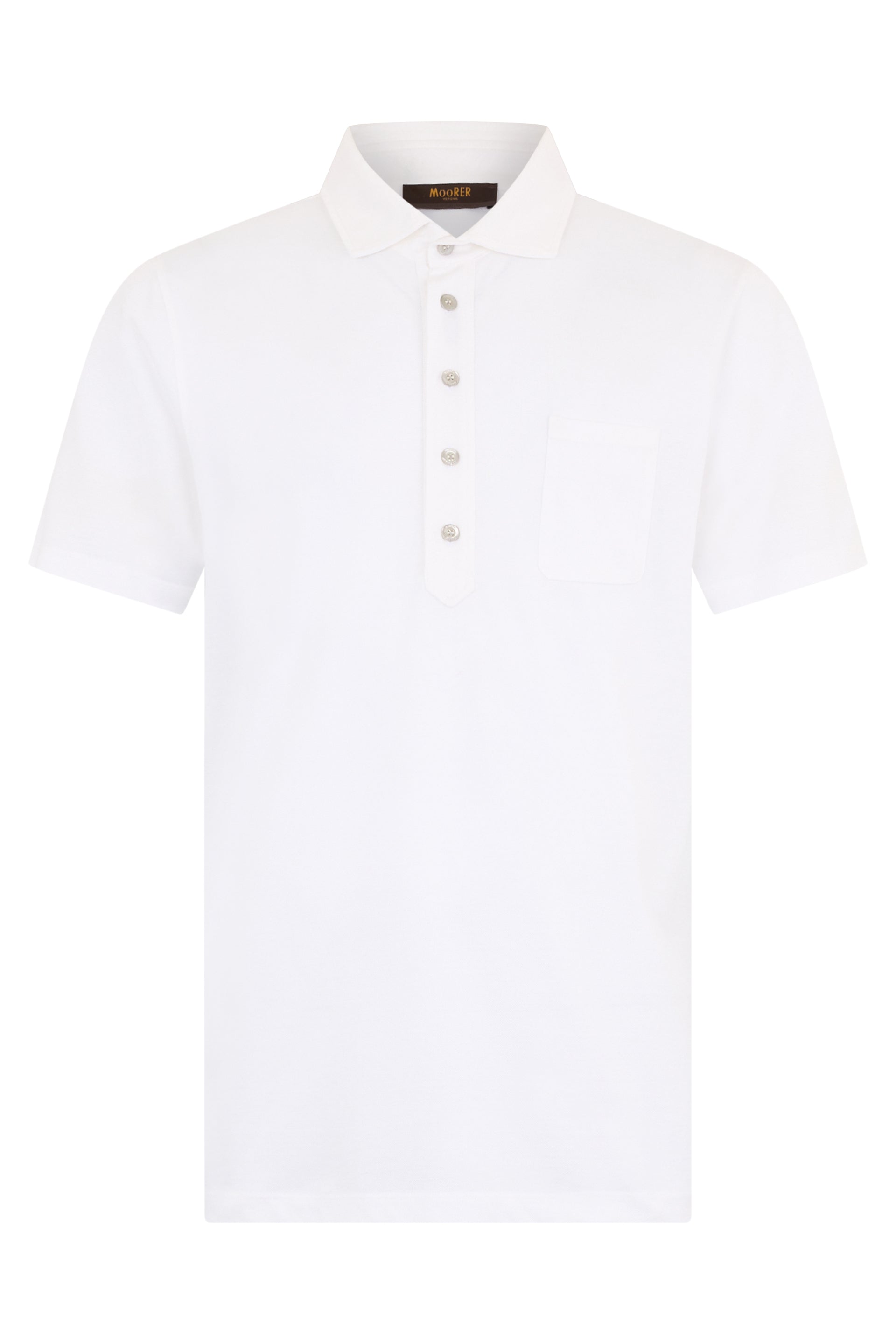 Elegant White Polo with Ribbed Collar
