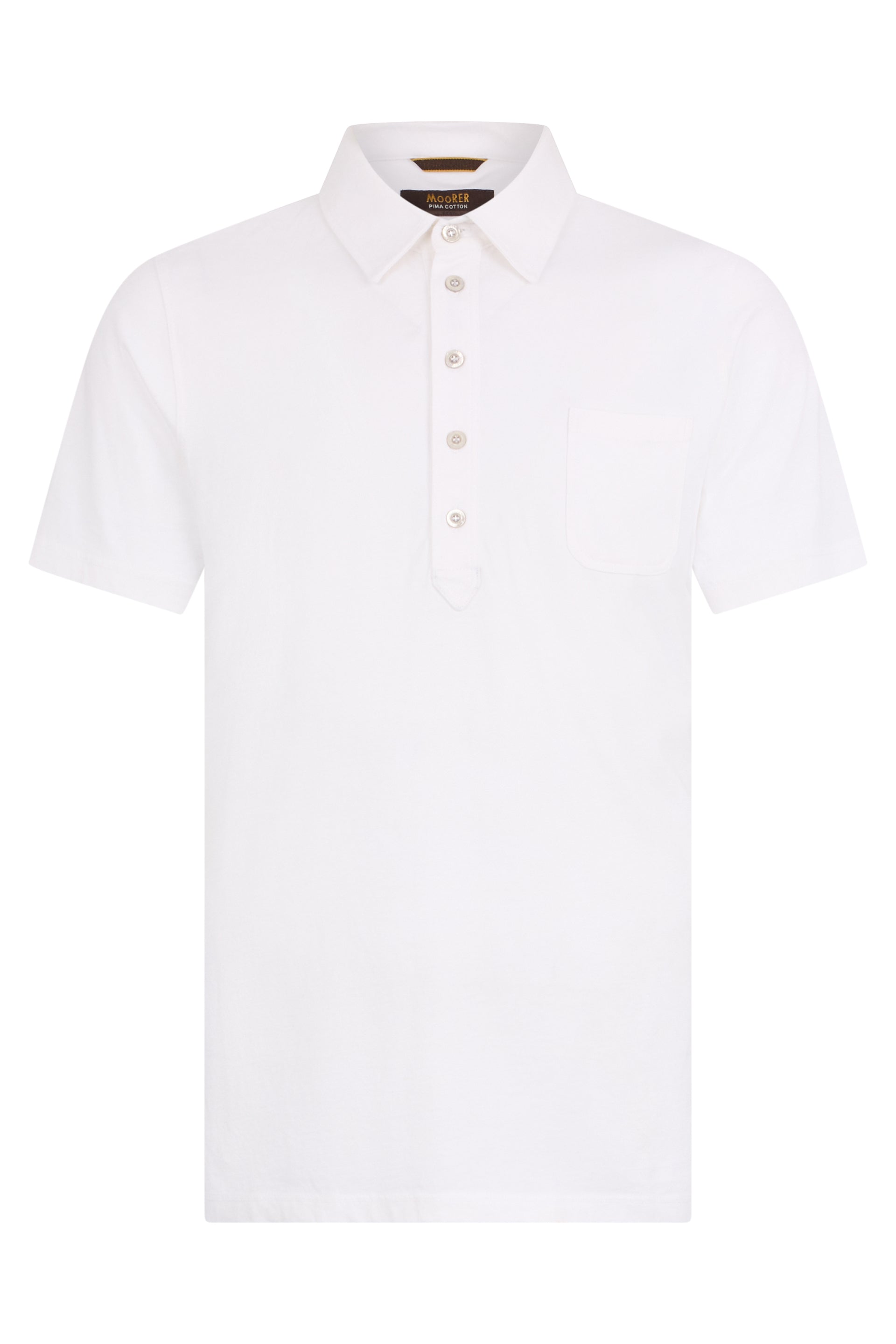 Soft white unisex summer polo T-shirt