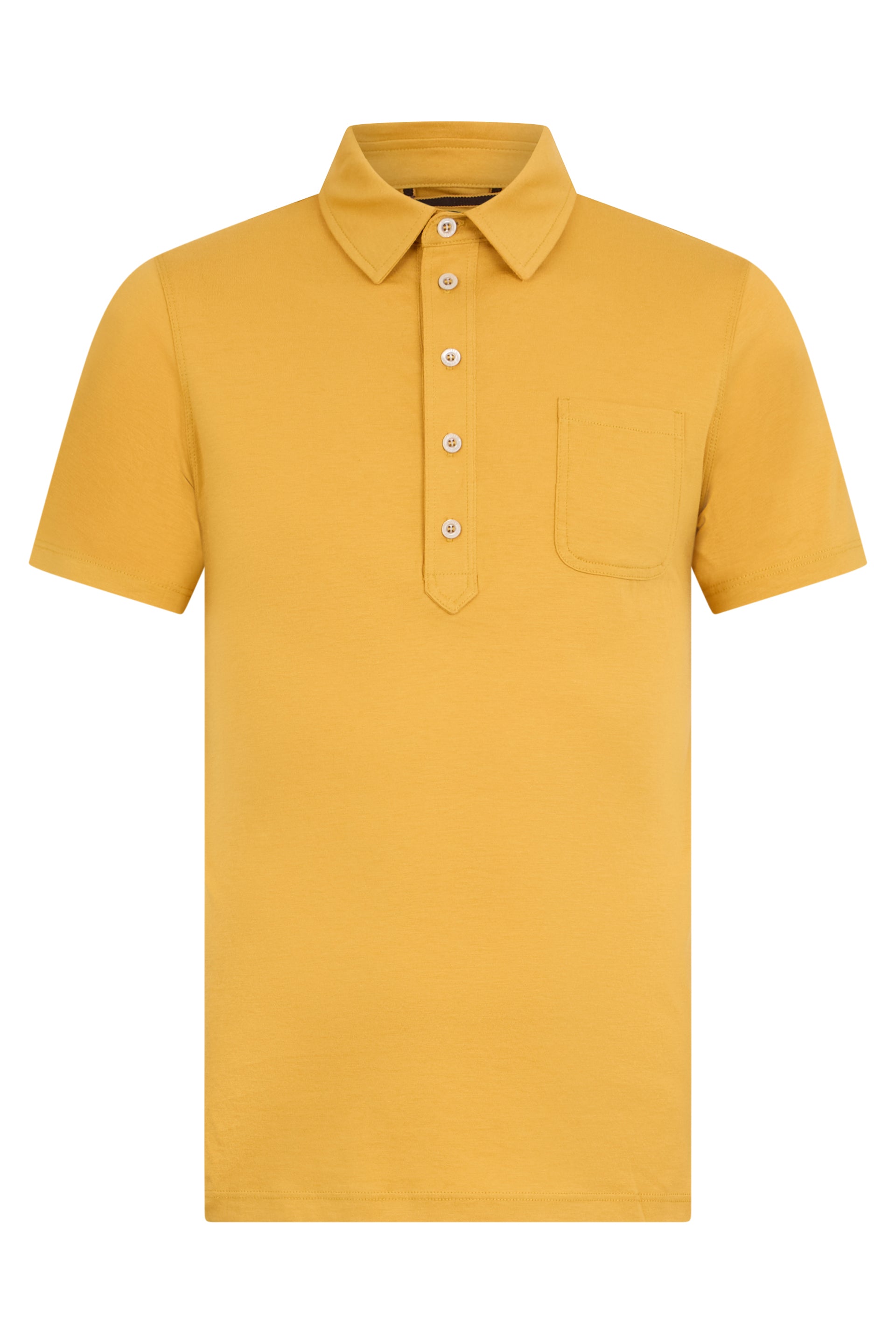 Yellow short polo, soft and breathable