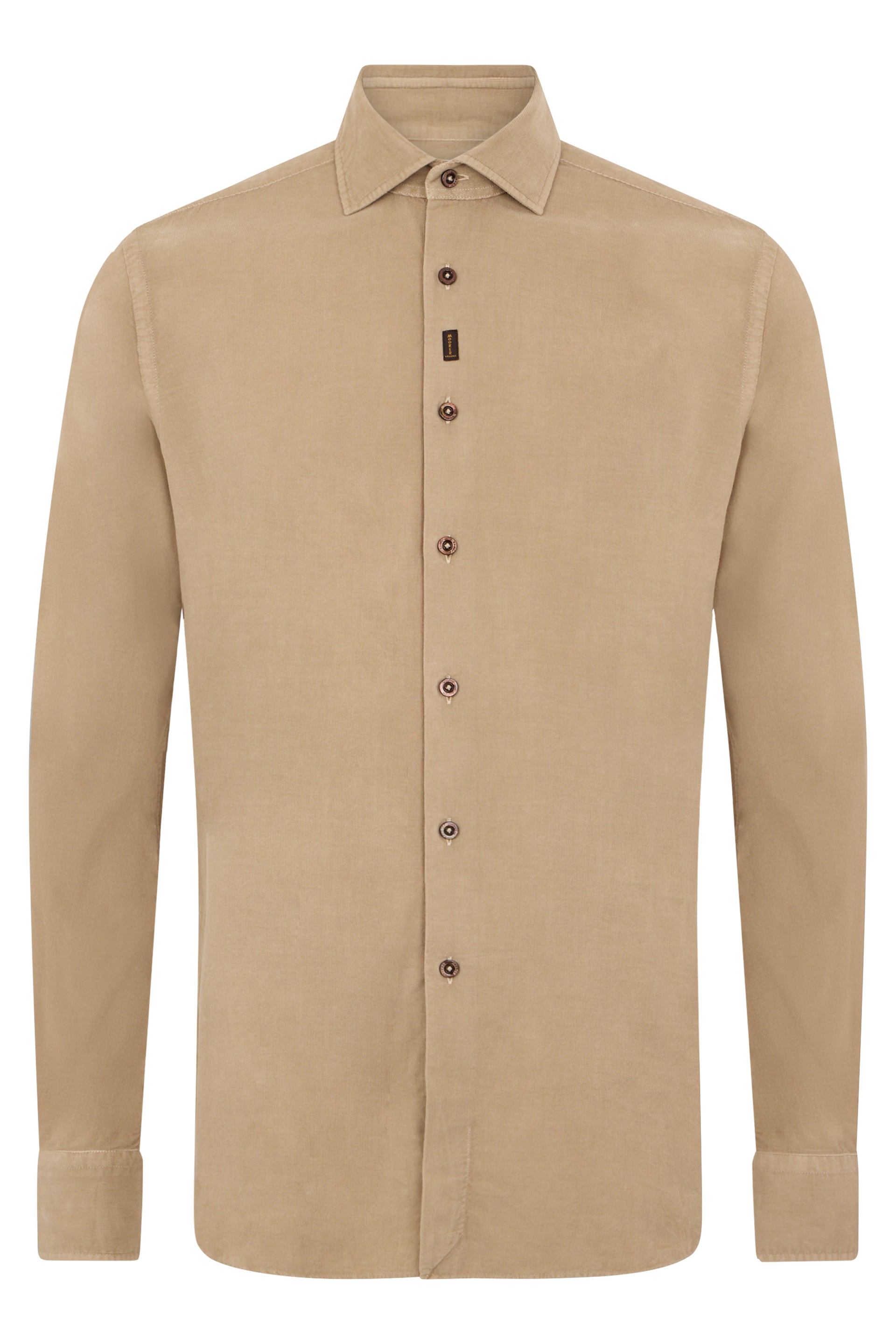 Elegant beige shirt with traditional collar