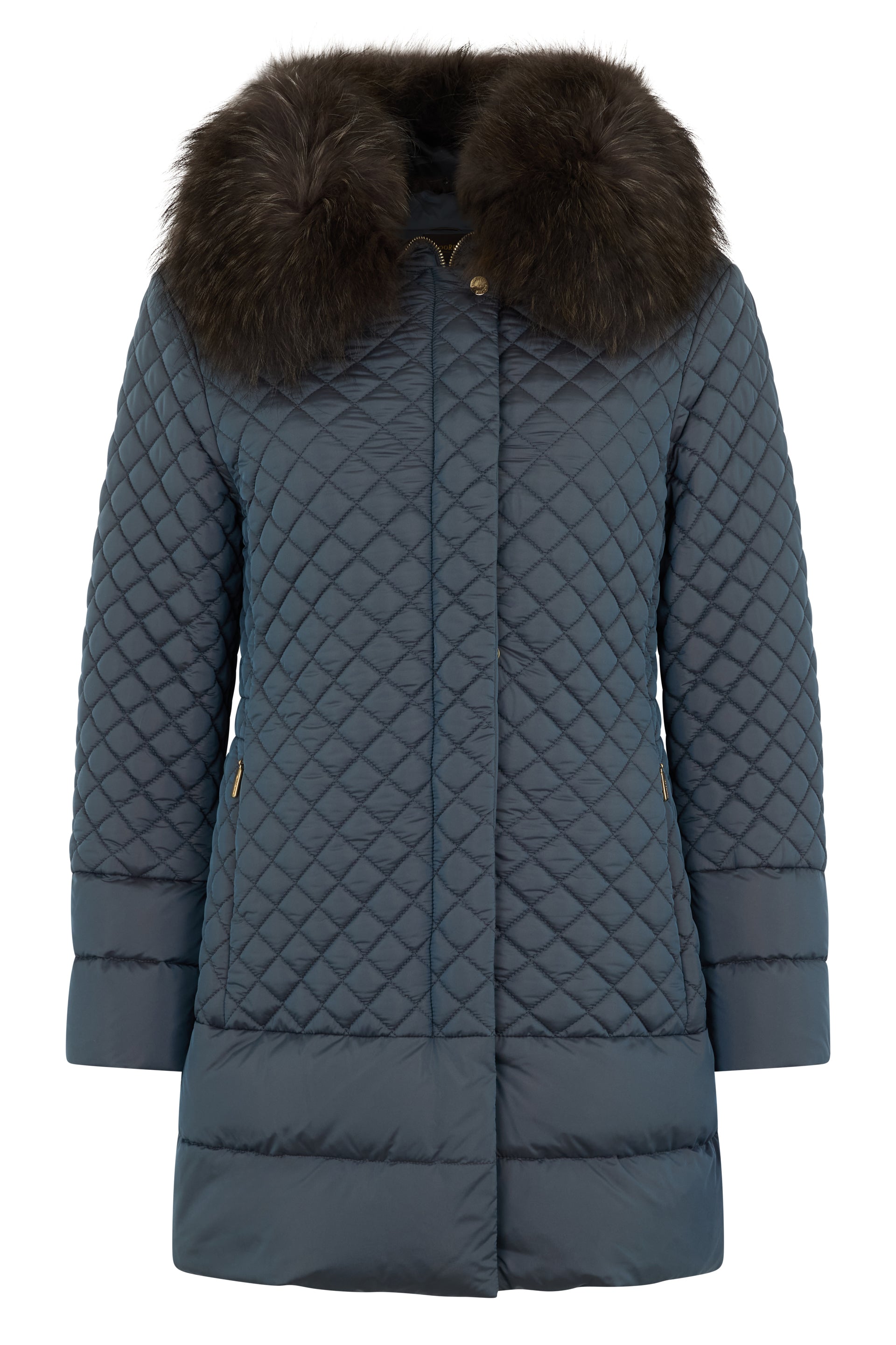 Elegant winter coat with fur collar