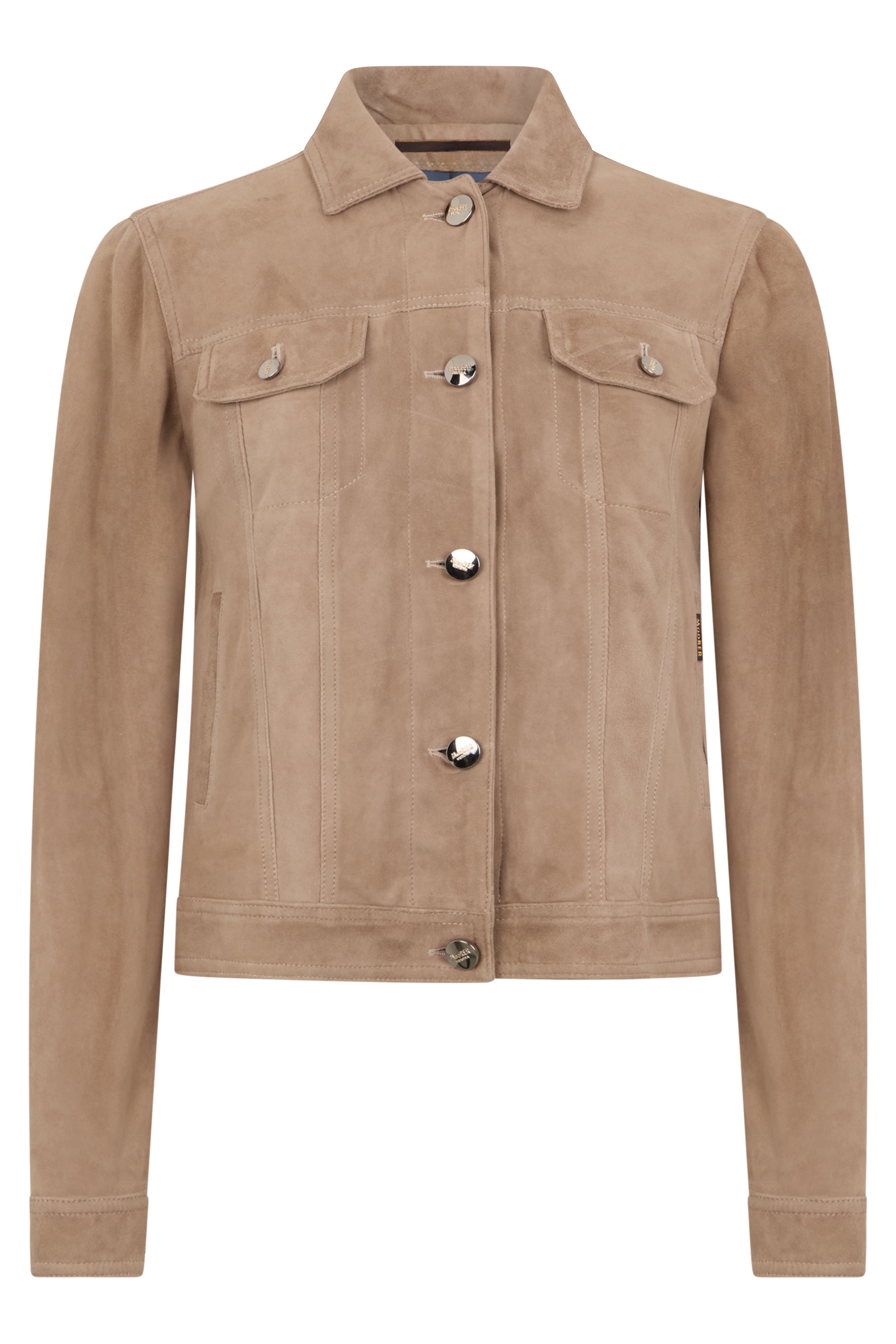 Elegant beige jacket with classic collar