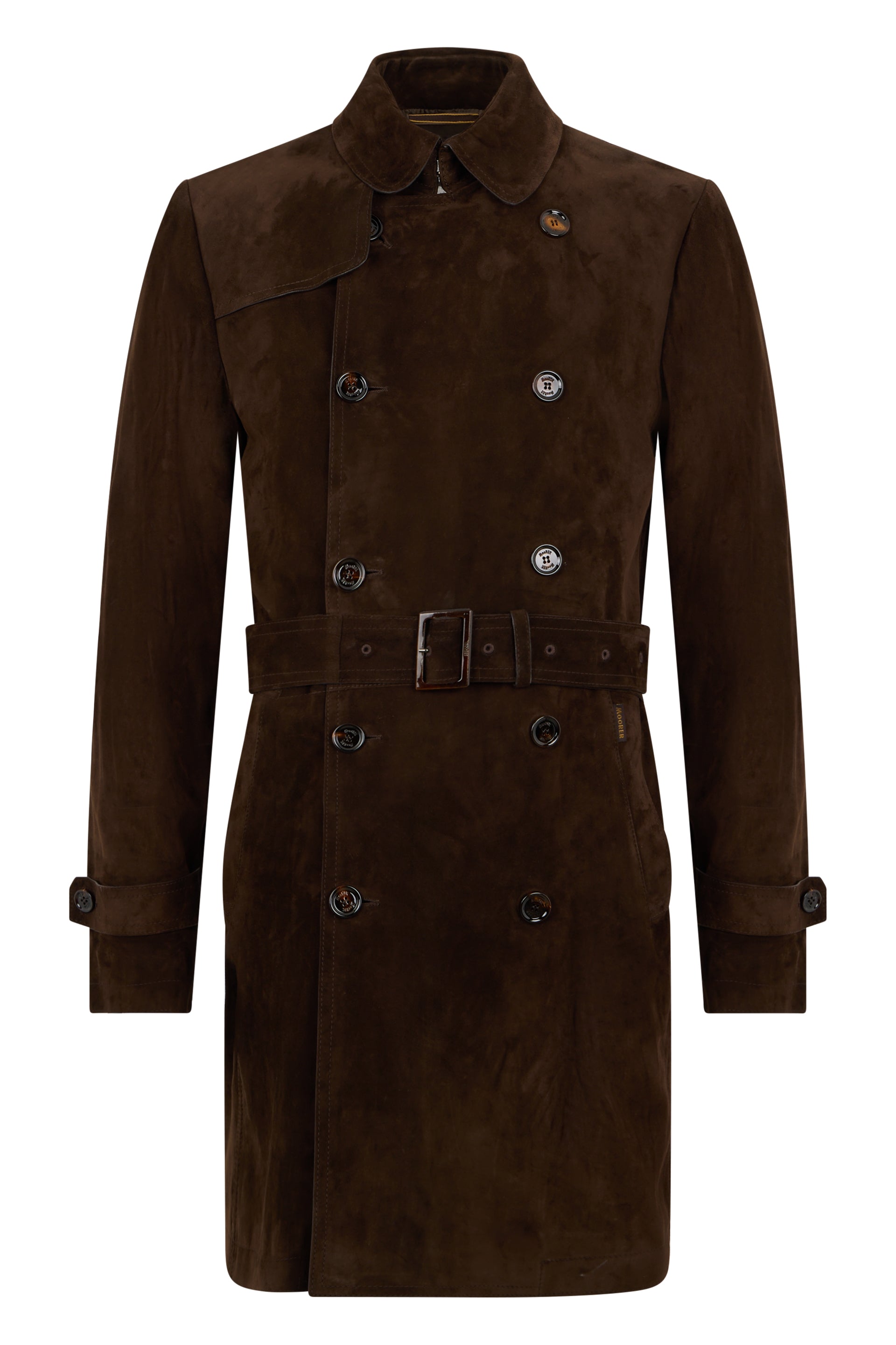 Classic dark brown coat, elegant and warm