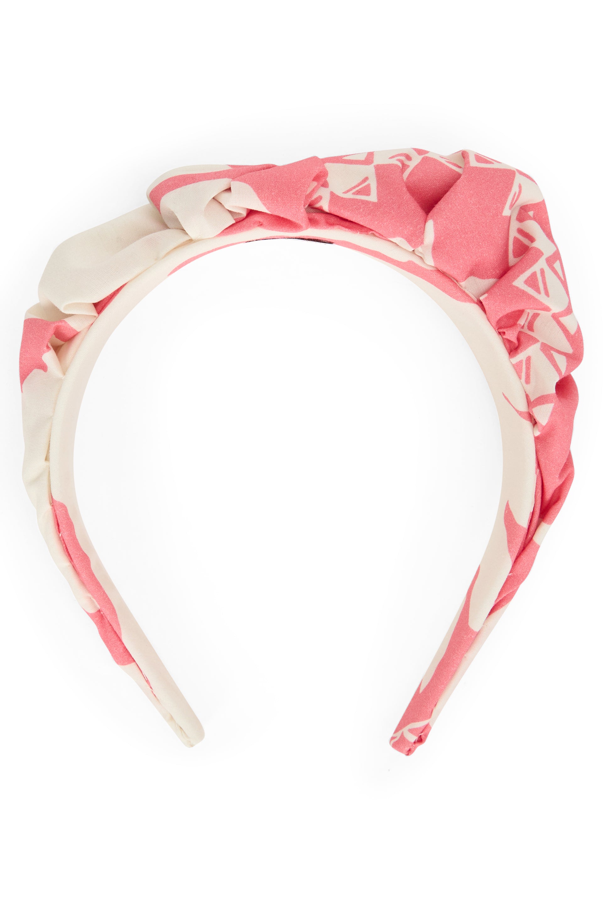 Elegant white cream and pink headband for any occasion.