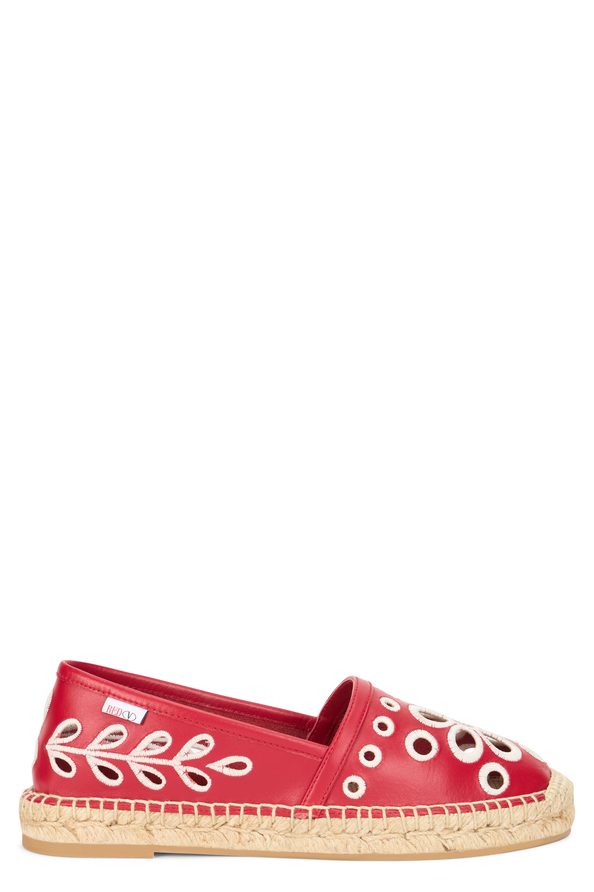 Red summer espadrille slip-on, light and comfortable