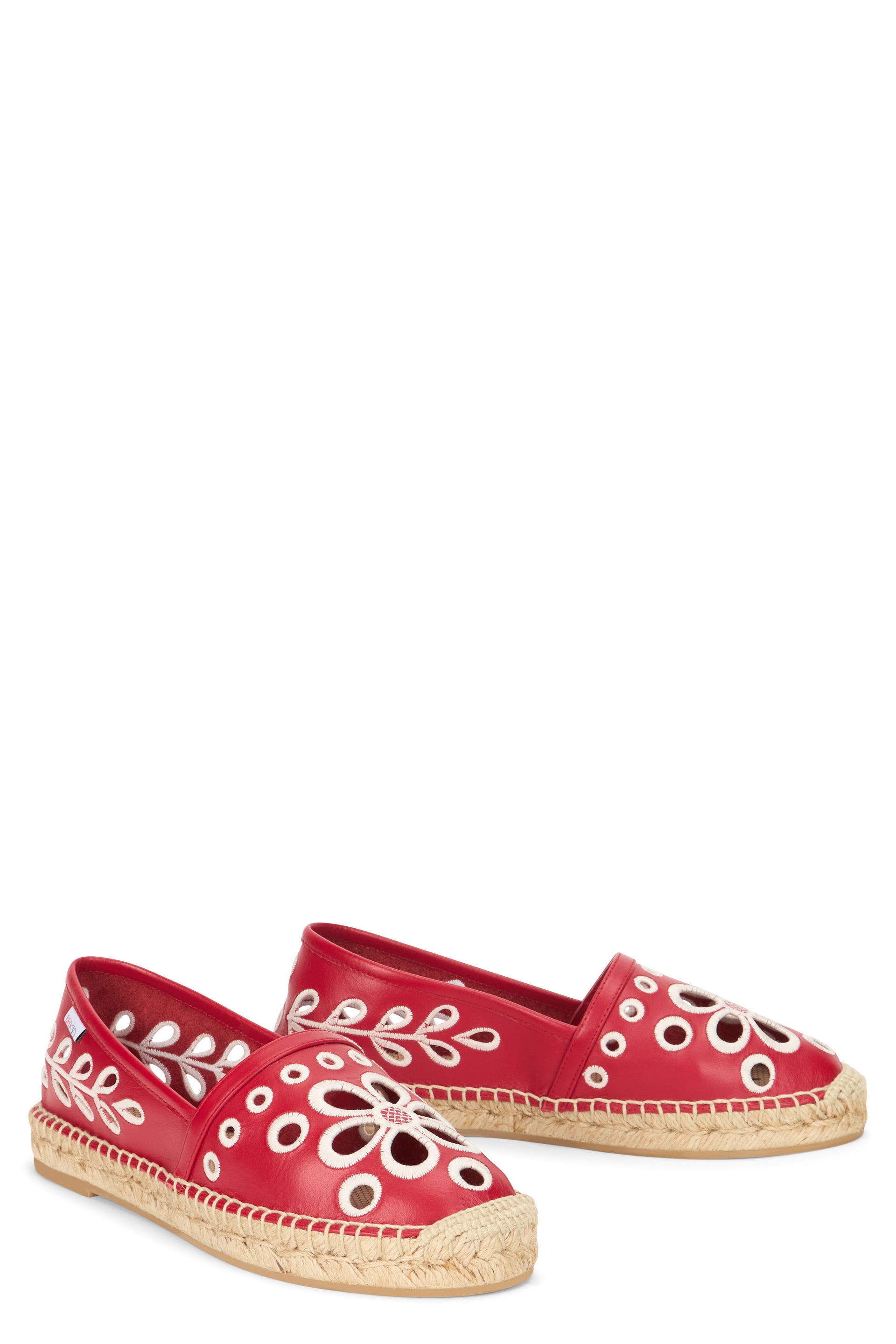 Red summer espadrille slip-on, light and comfortable
