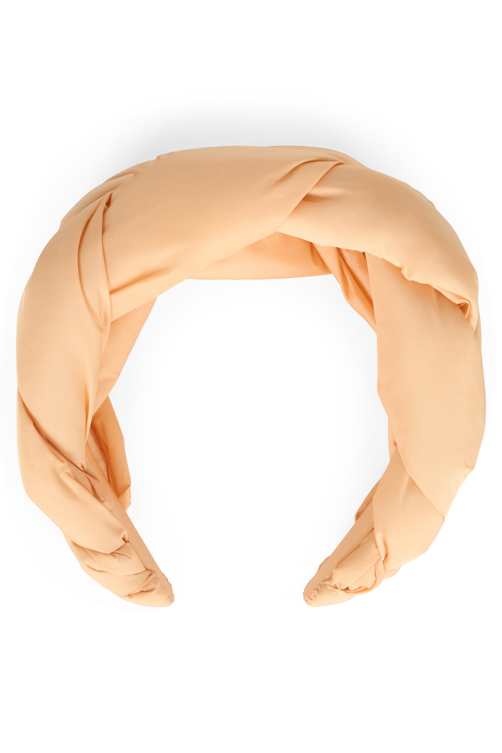 Beige headband, elegant and versatile.