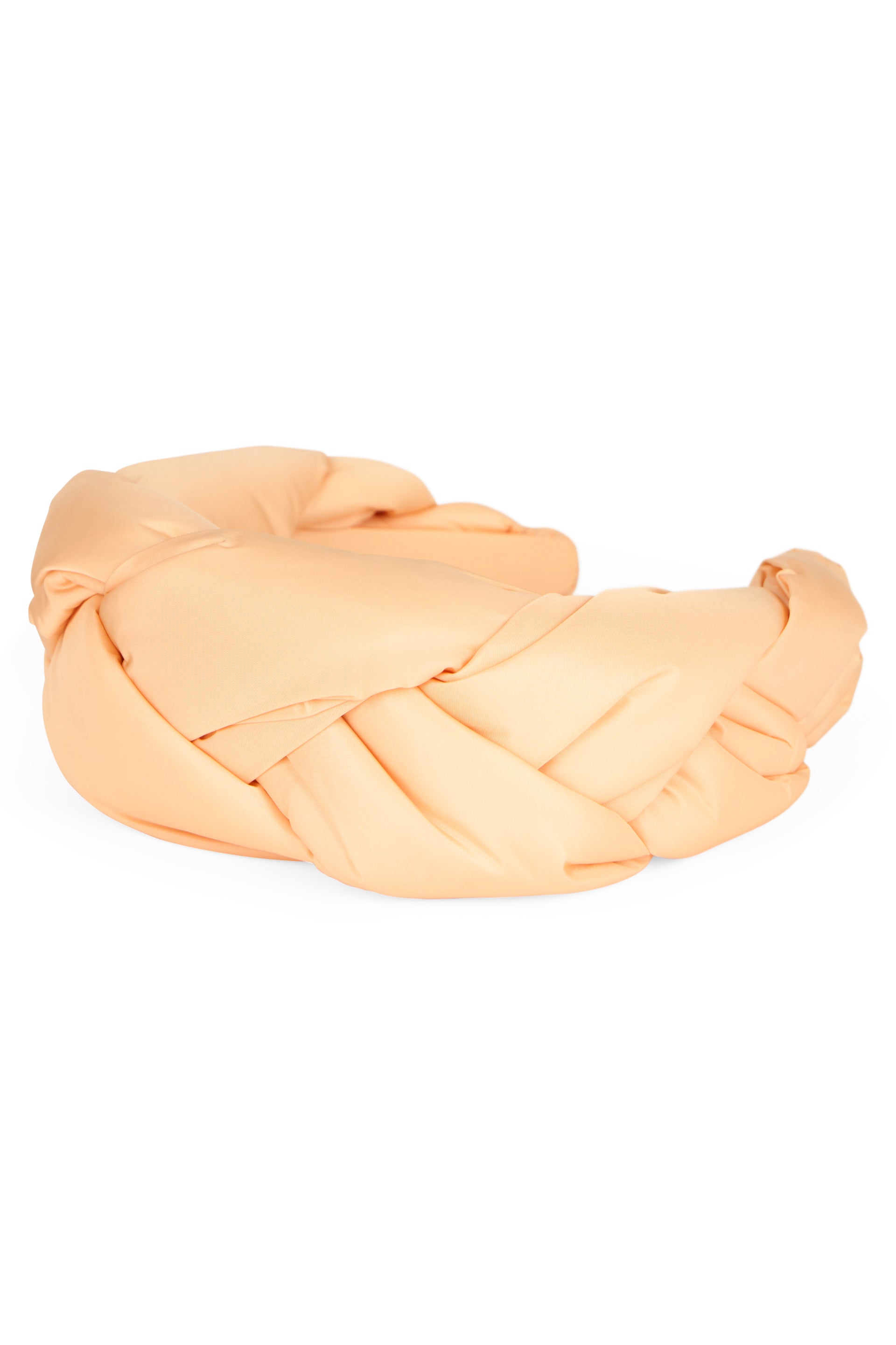 Beige headband, elegant and versatile.