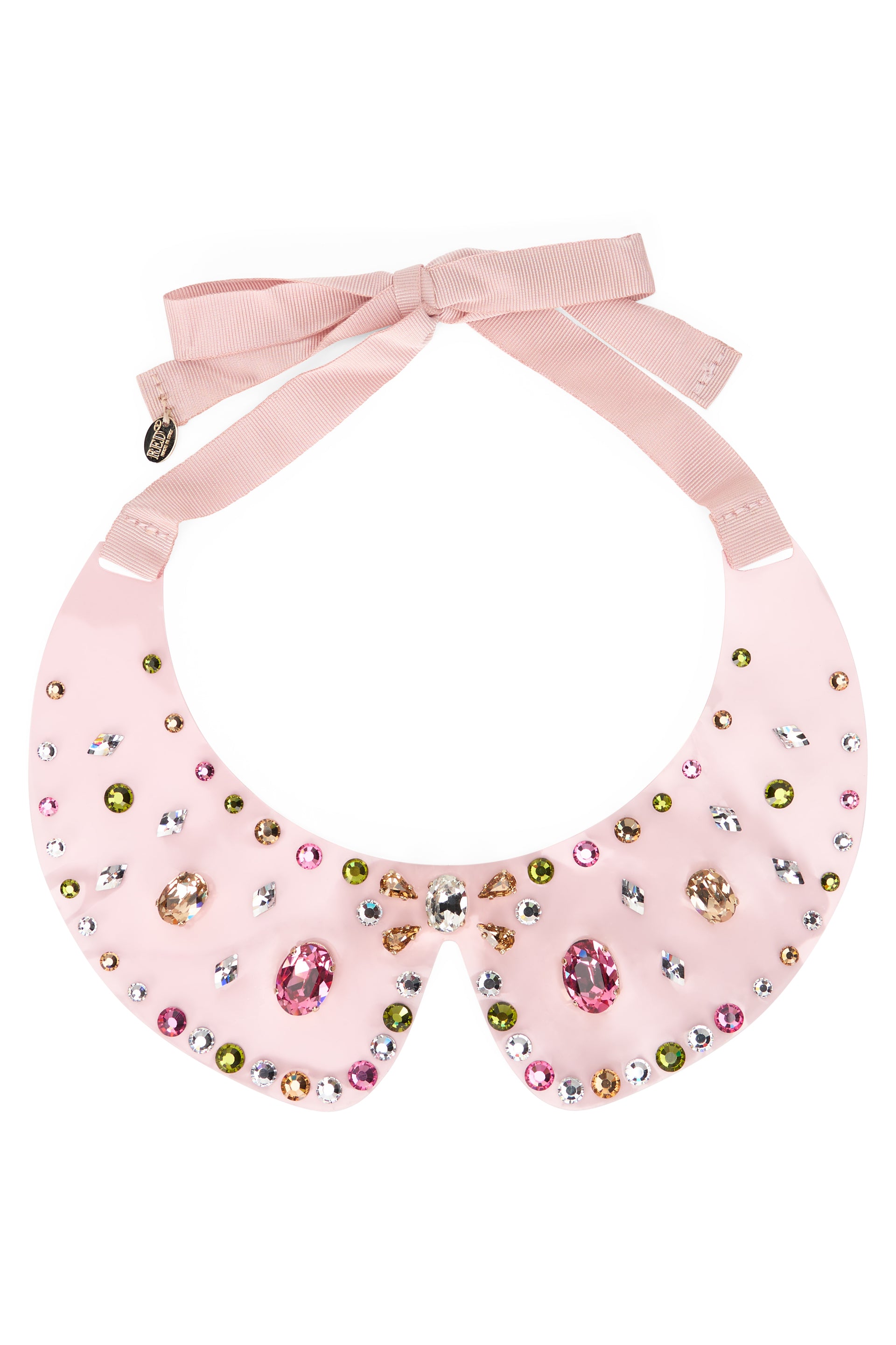Pink necklace with colorful stones with an elegant and versatile design