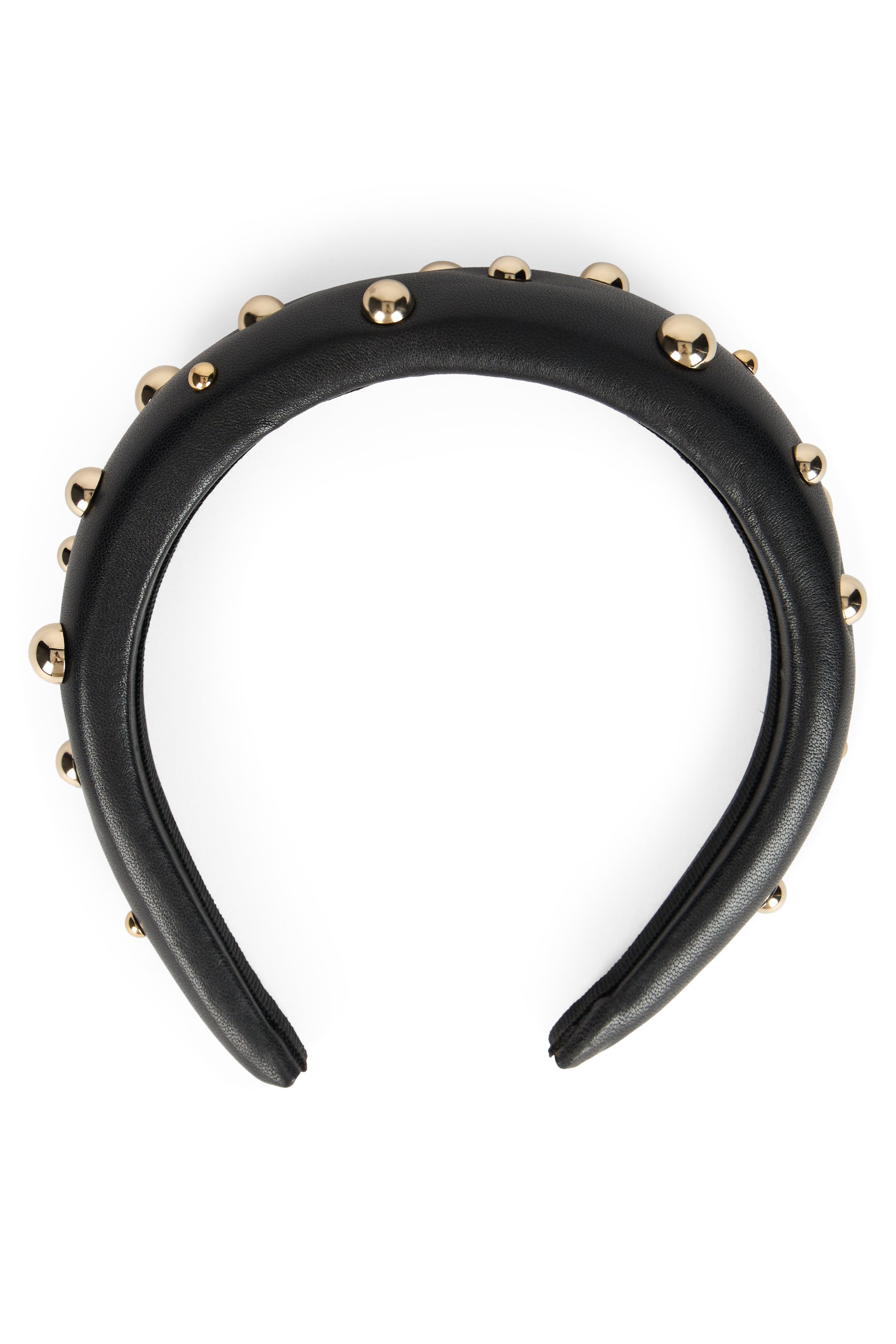 Headband for hair in black leather, elegant and original.
