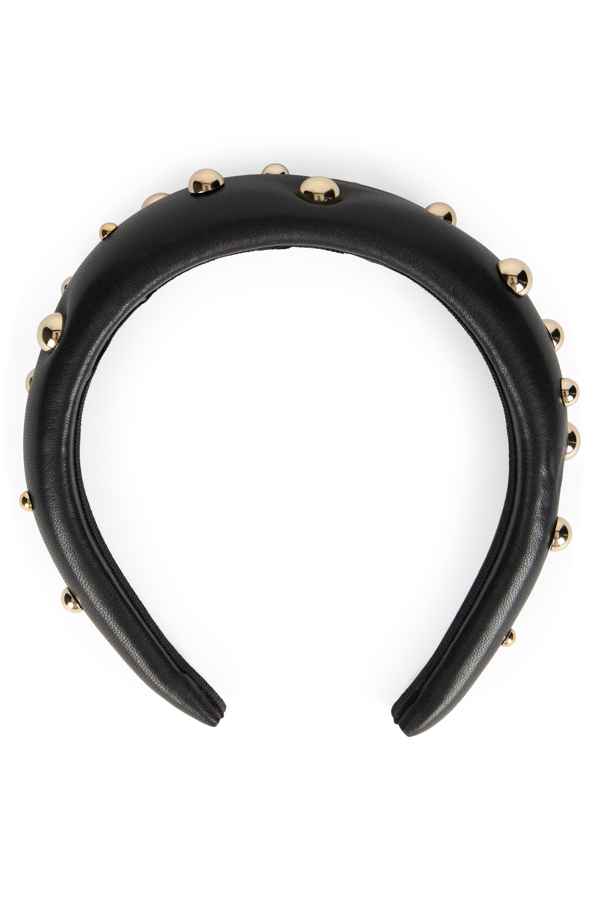 Headband for hair in black leather, elegant and original.