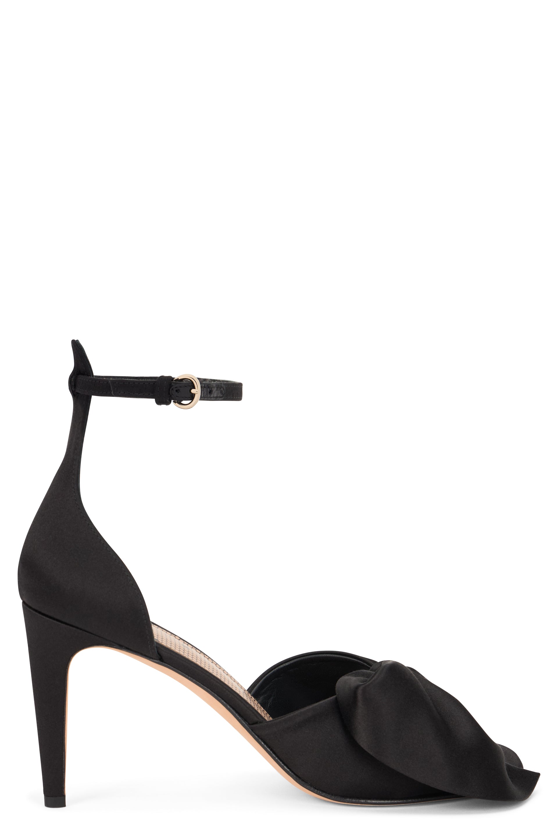 Elegant high-heeled black shoe.