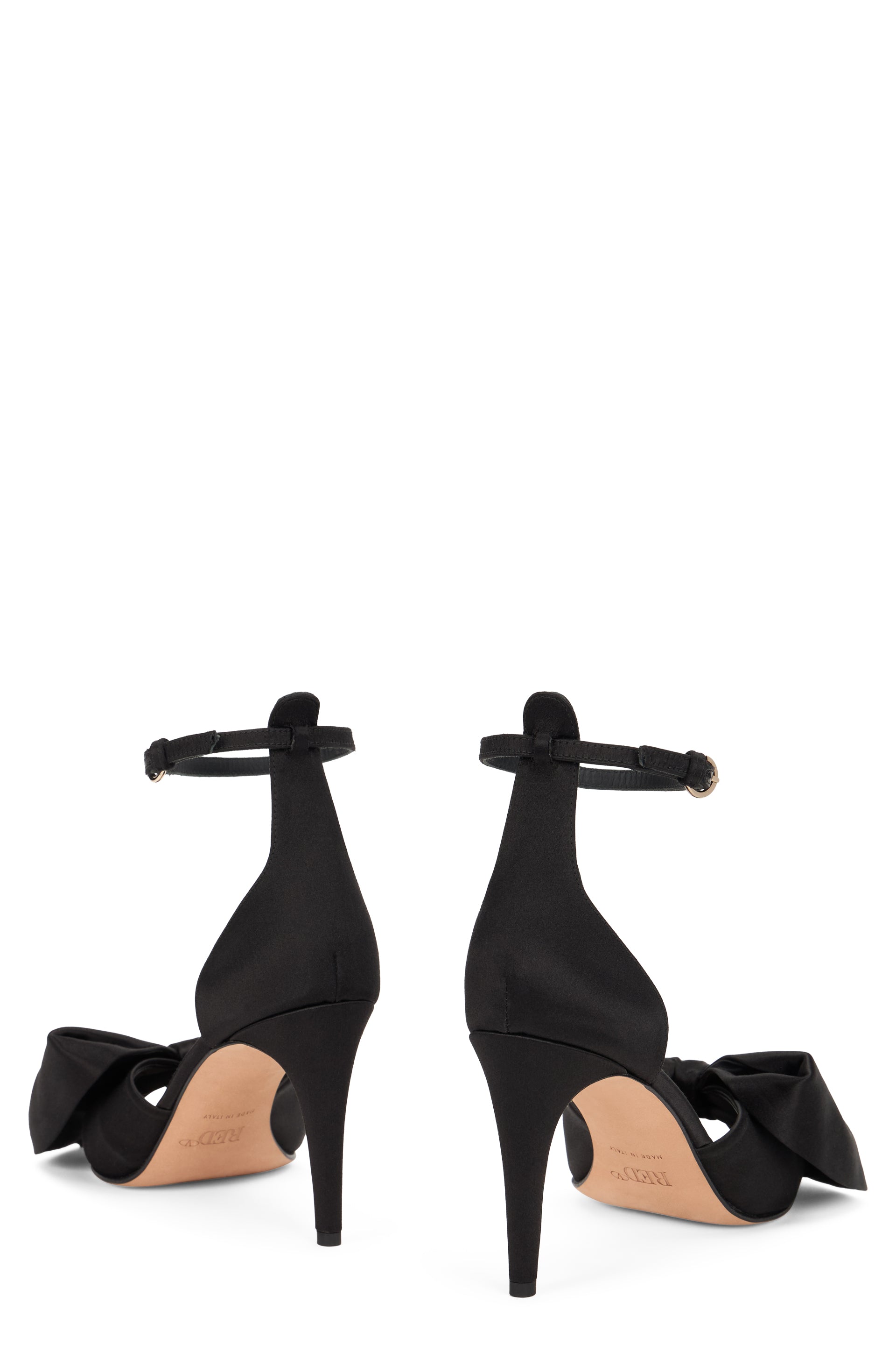 Elegant high-heeled black shoe.