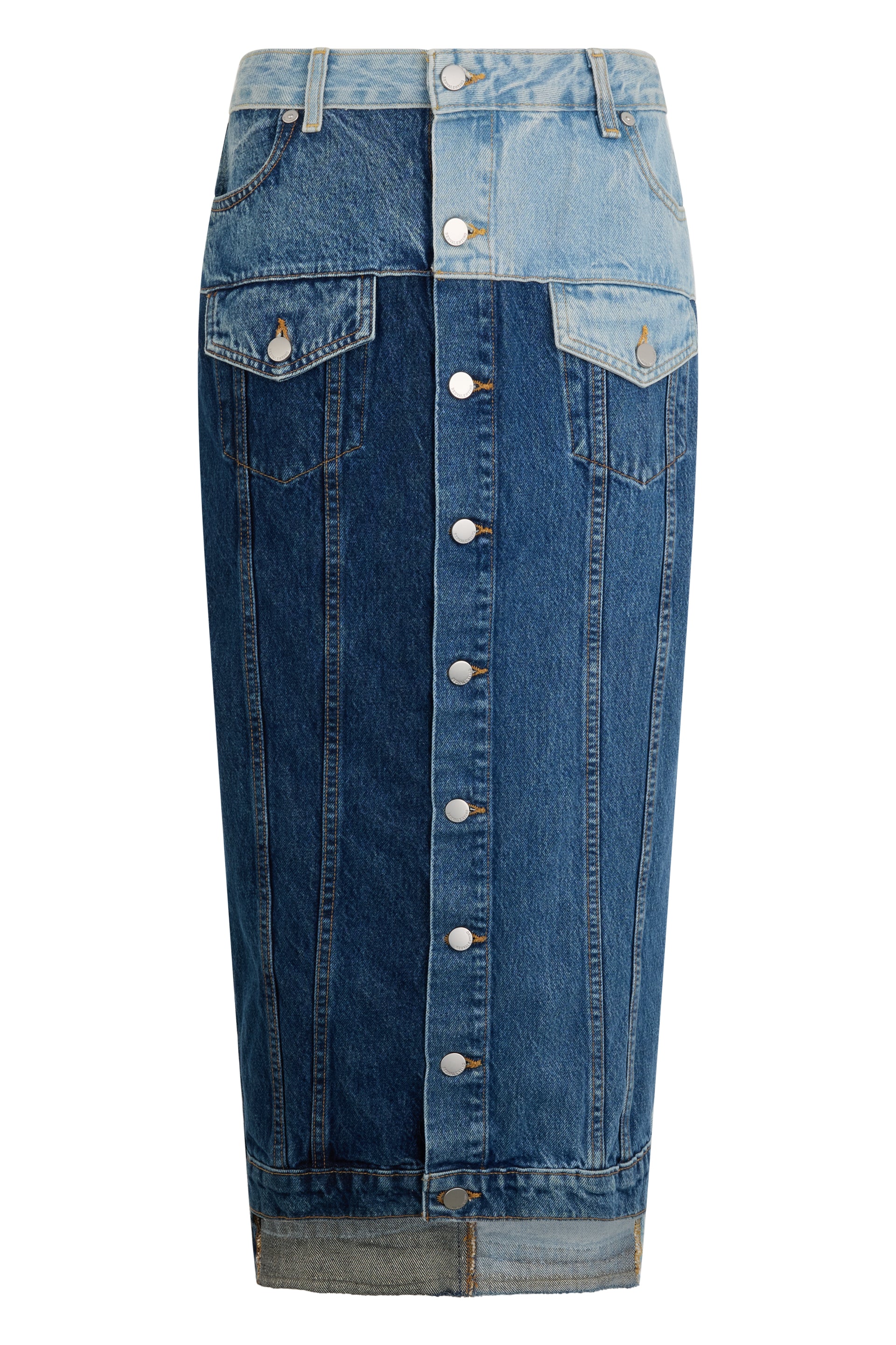 Fitted denim skirt, elegant and versatile