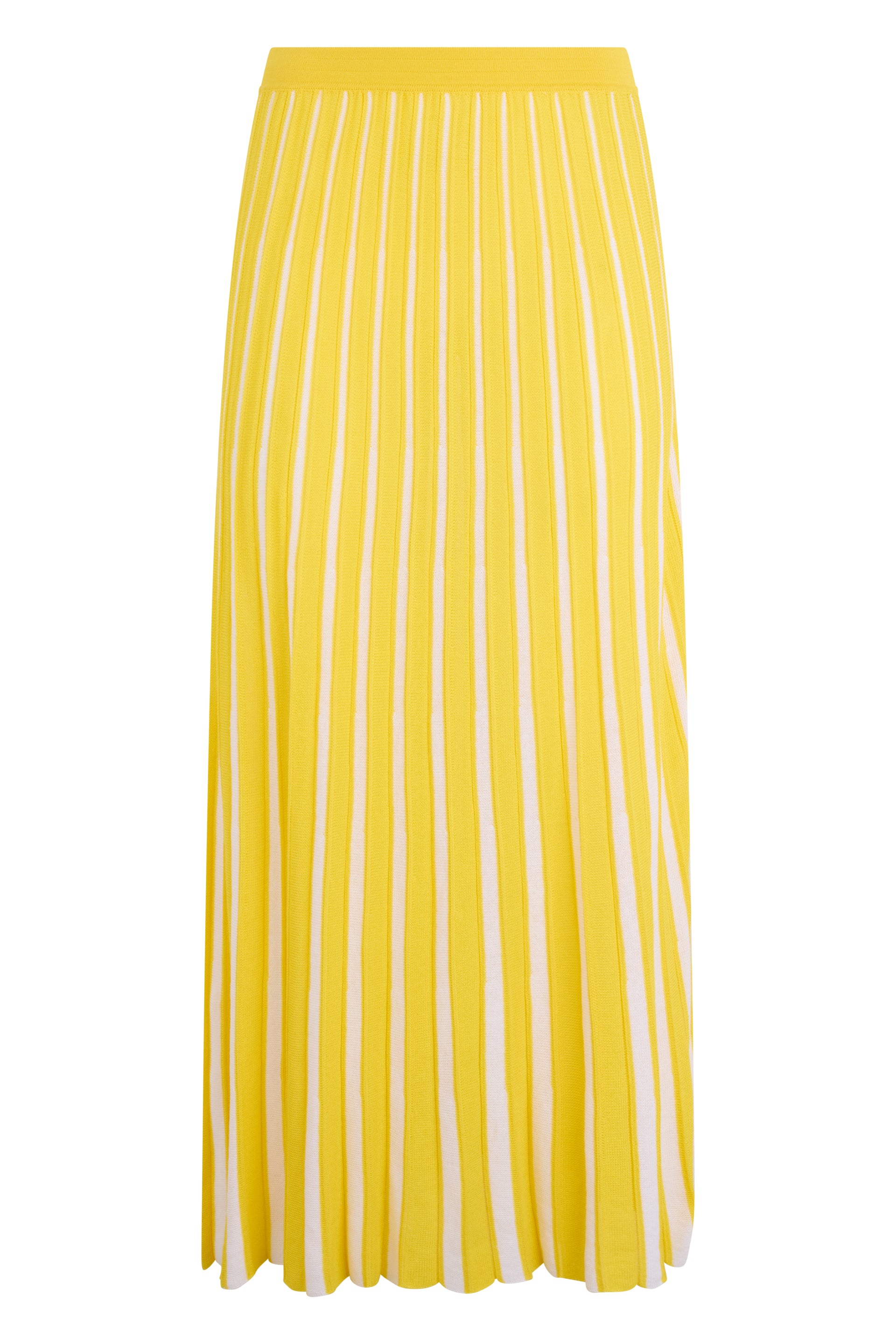 Yellow pleated skirt, casual and versatile
