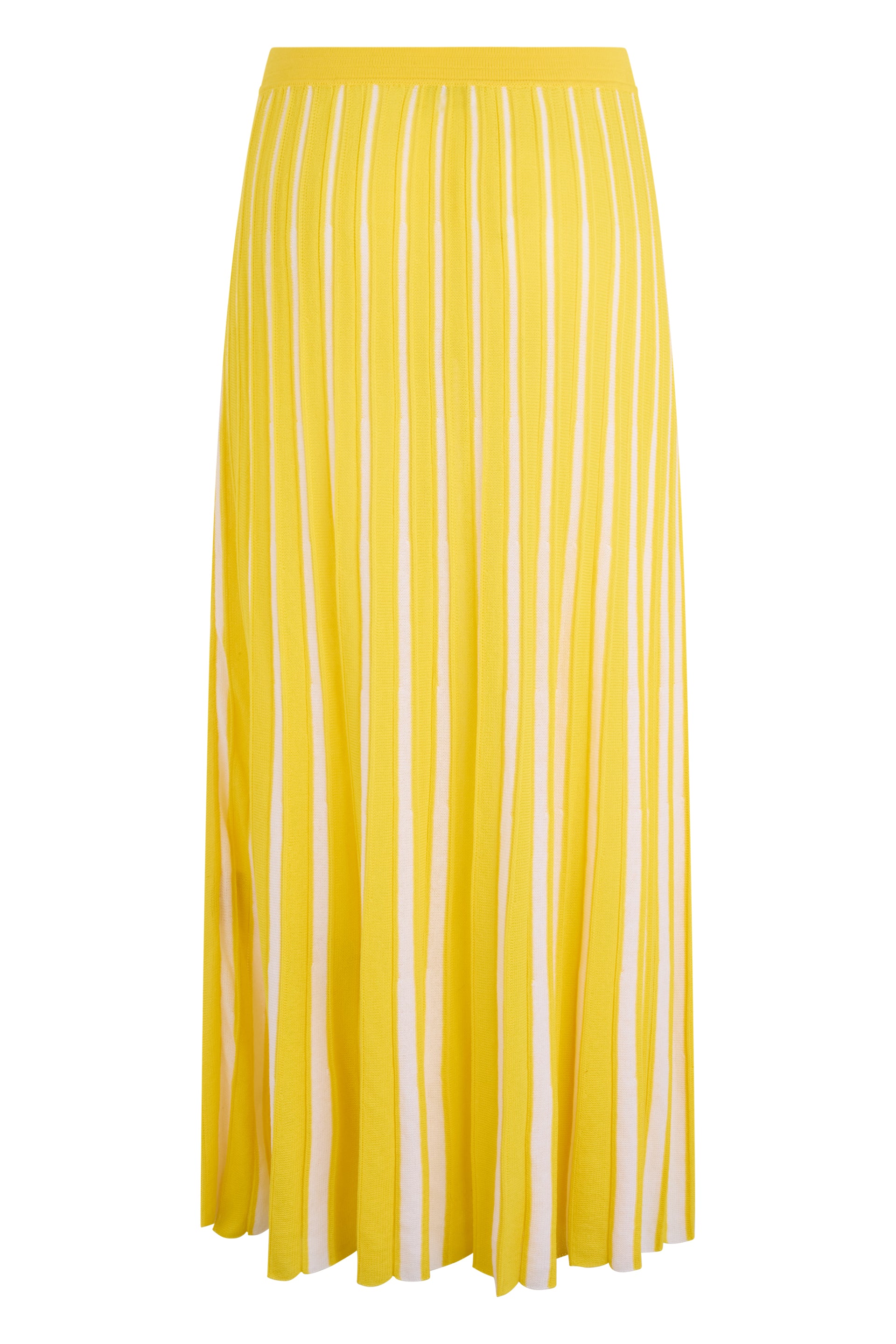 Yellow pleated skirt, casual and versatile