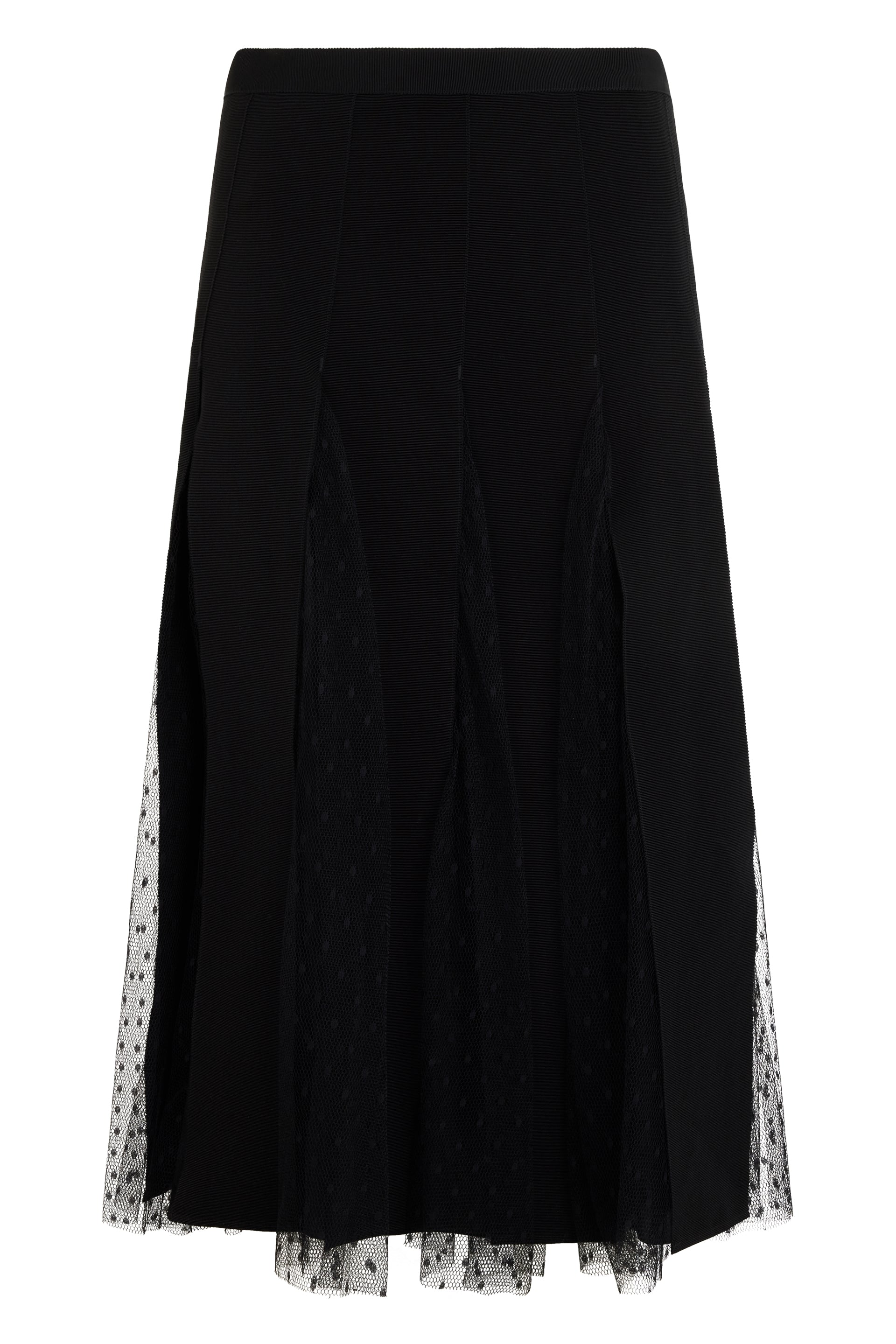 Elegant and versatile black skirt.