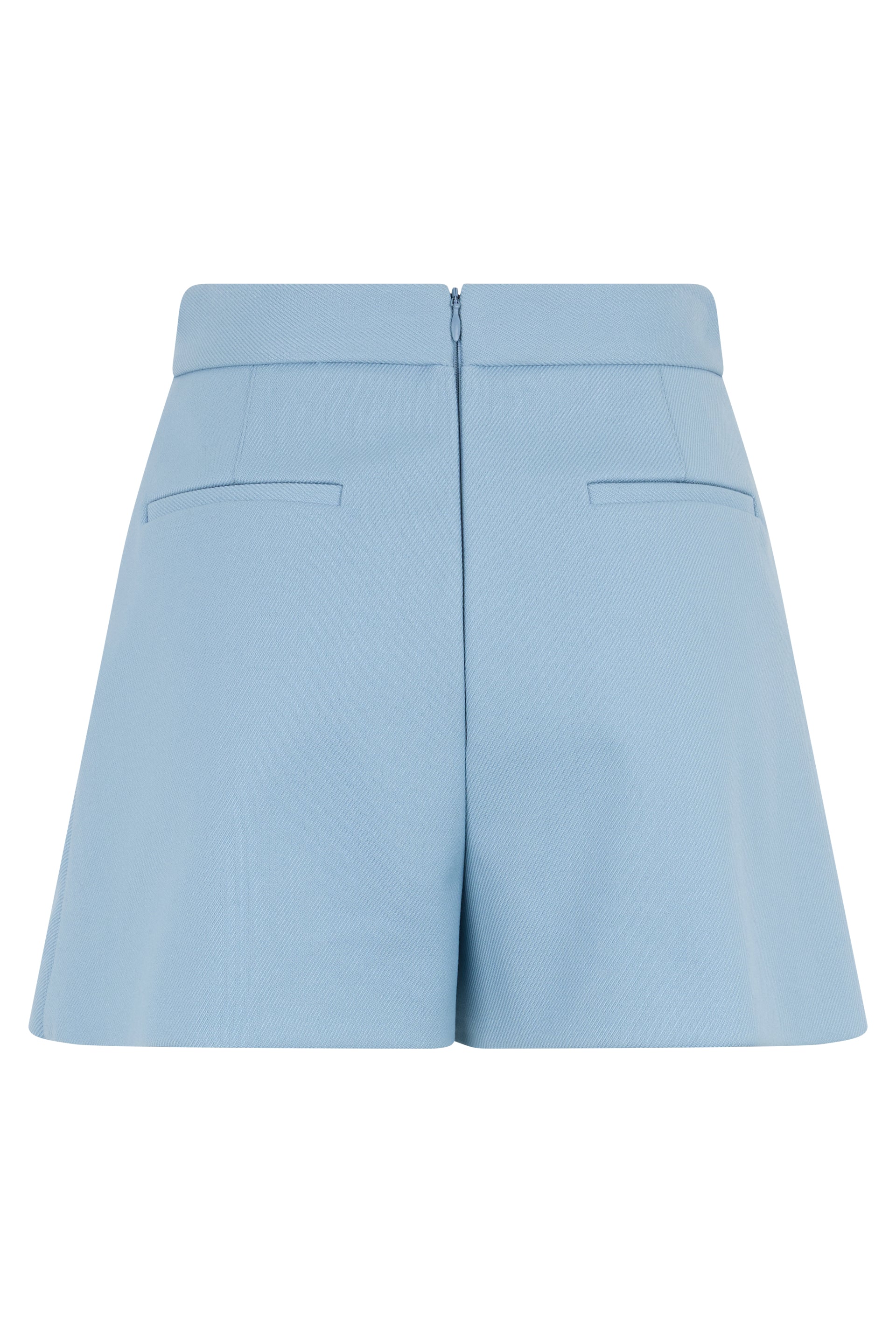 Short blue pleated skirt, elegant and versatile.