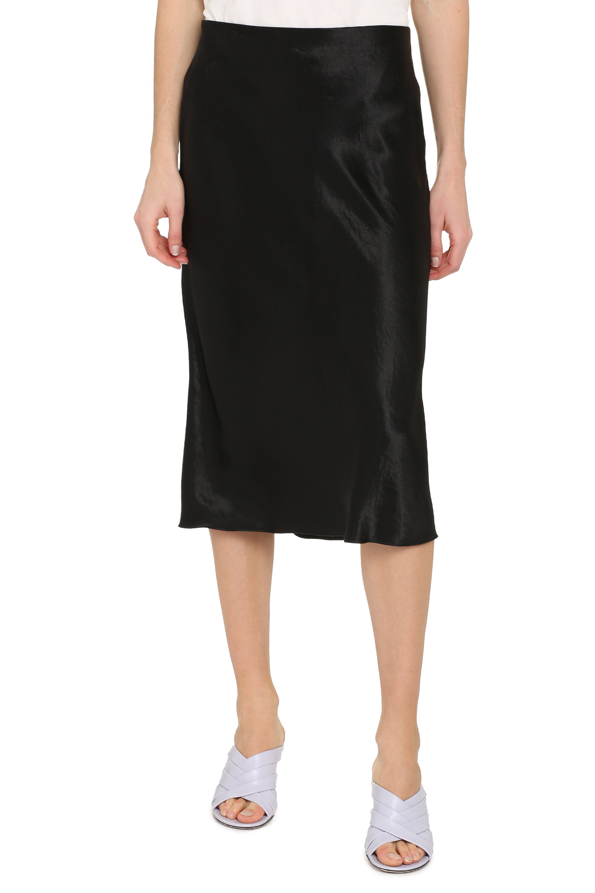 Satin midi skirt