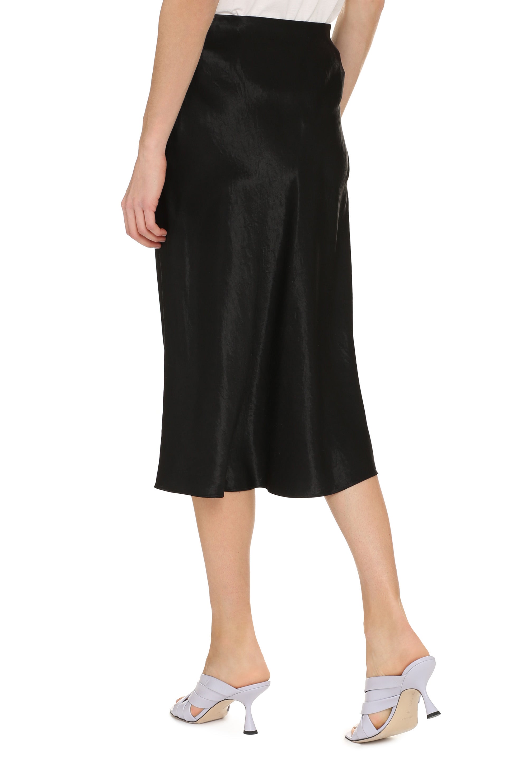 Satin midi skirt