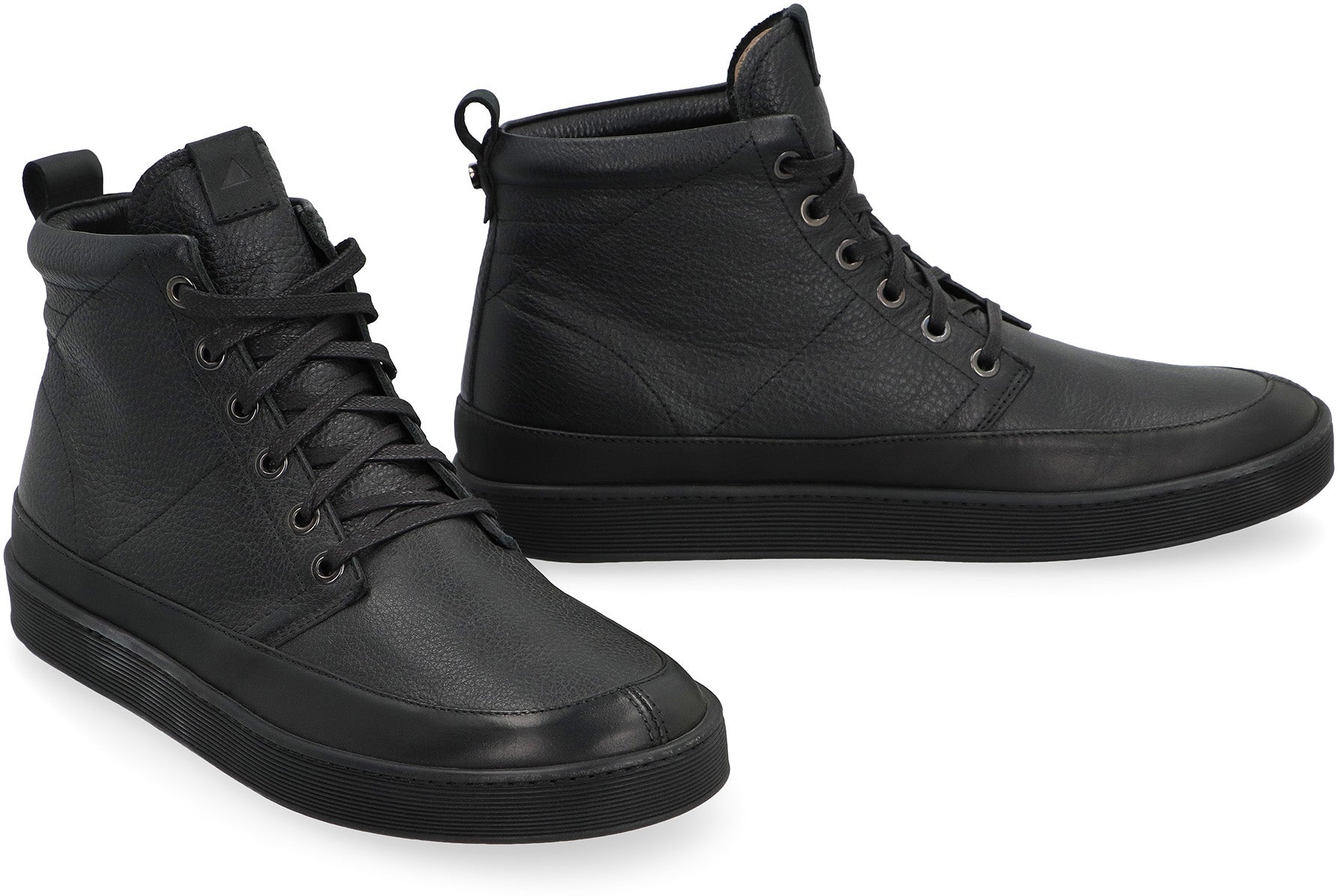 Leather high-top sneakers