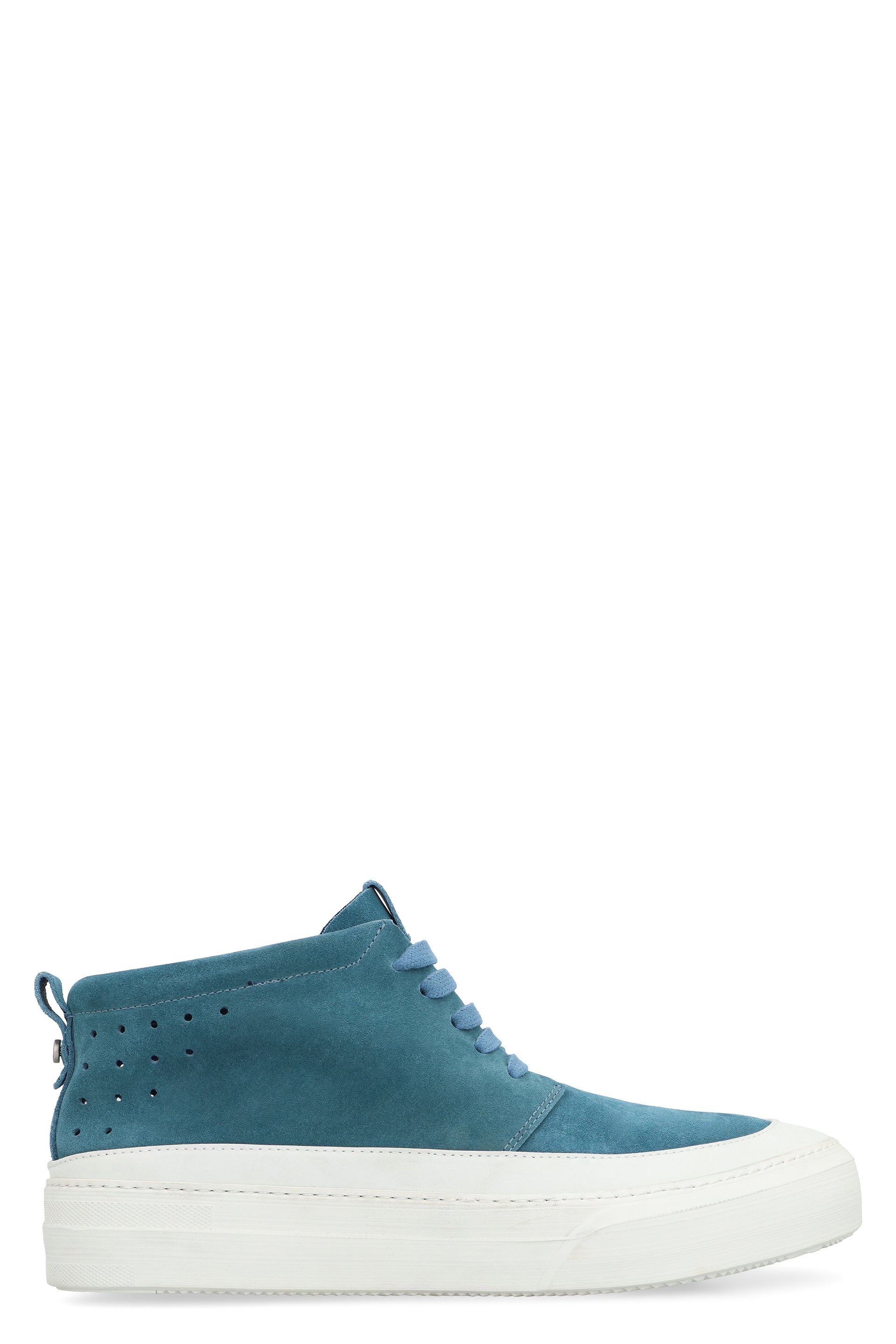 Suede mid-top sneakers