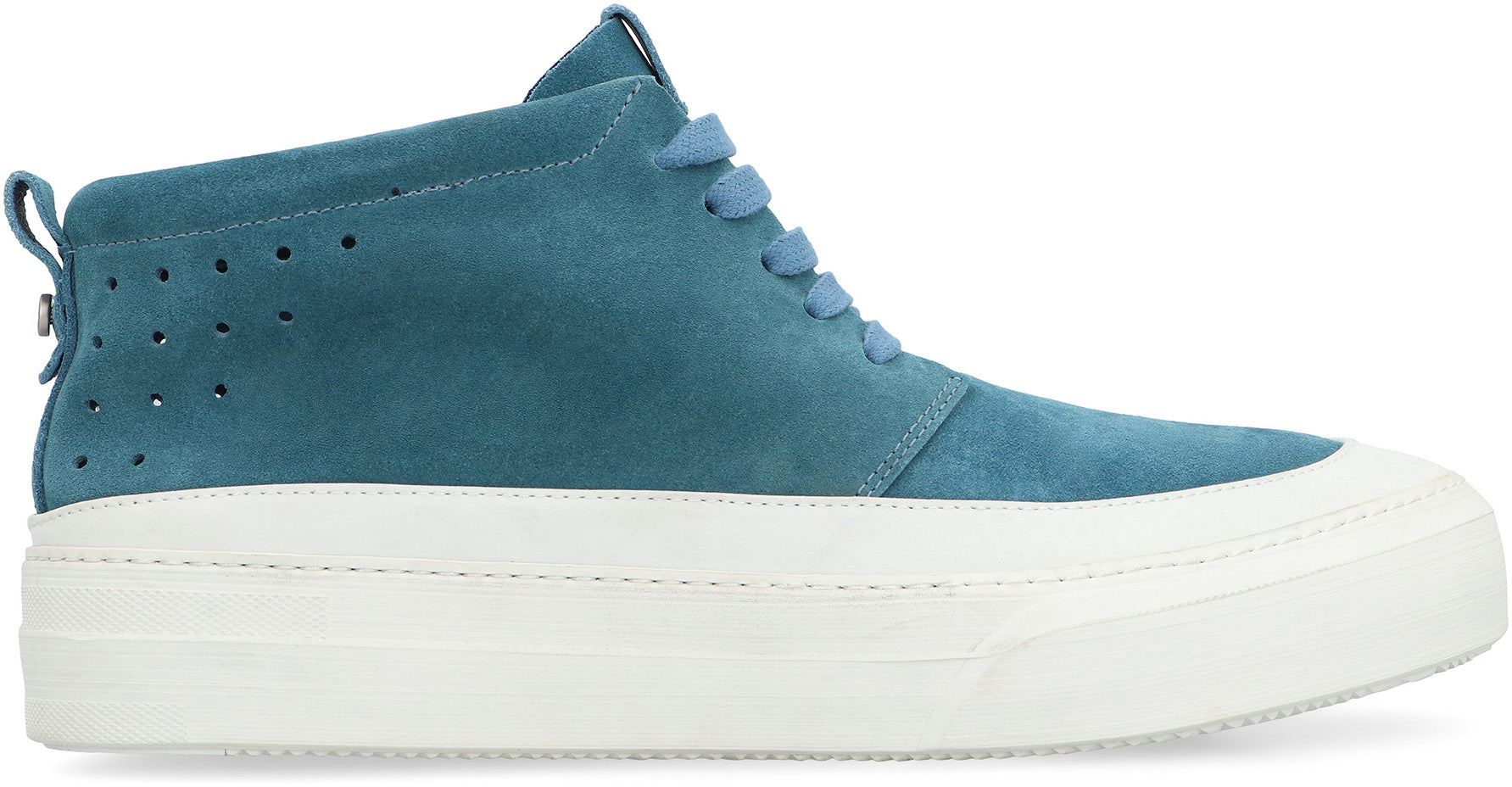 Suede mid-top sneakers