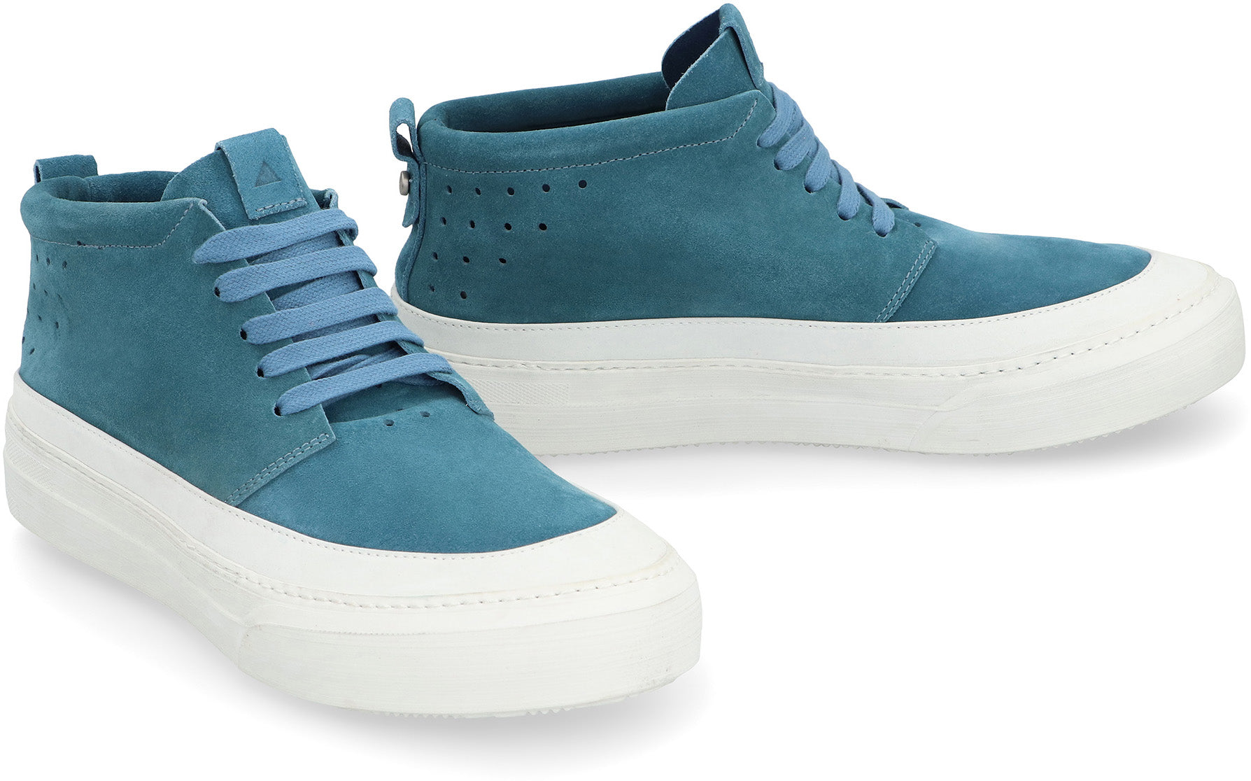 Suede mid-top sneakers