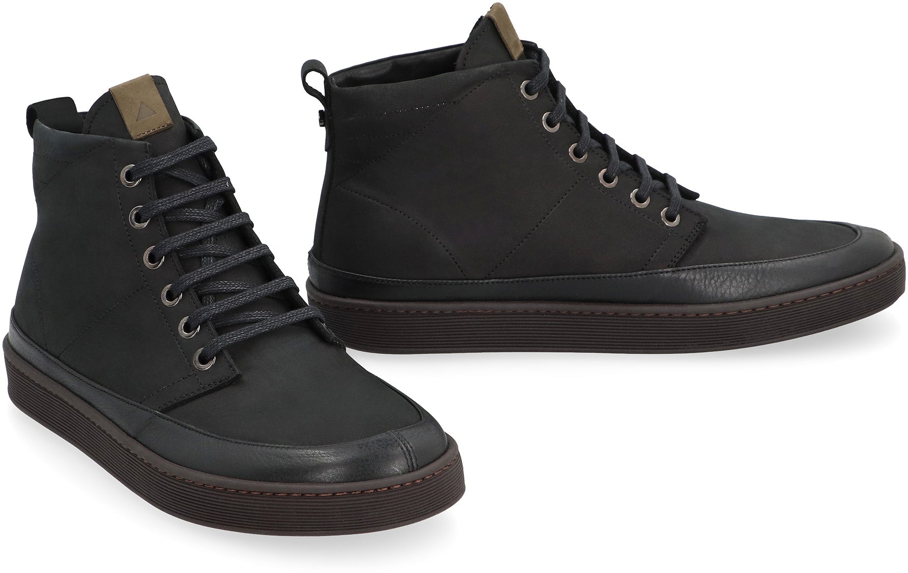 Leather high-top sneakers