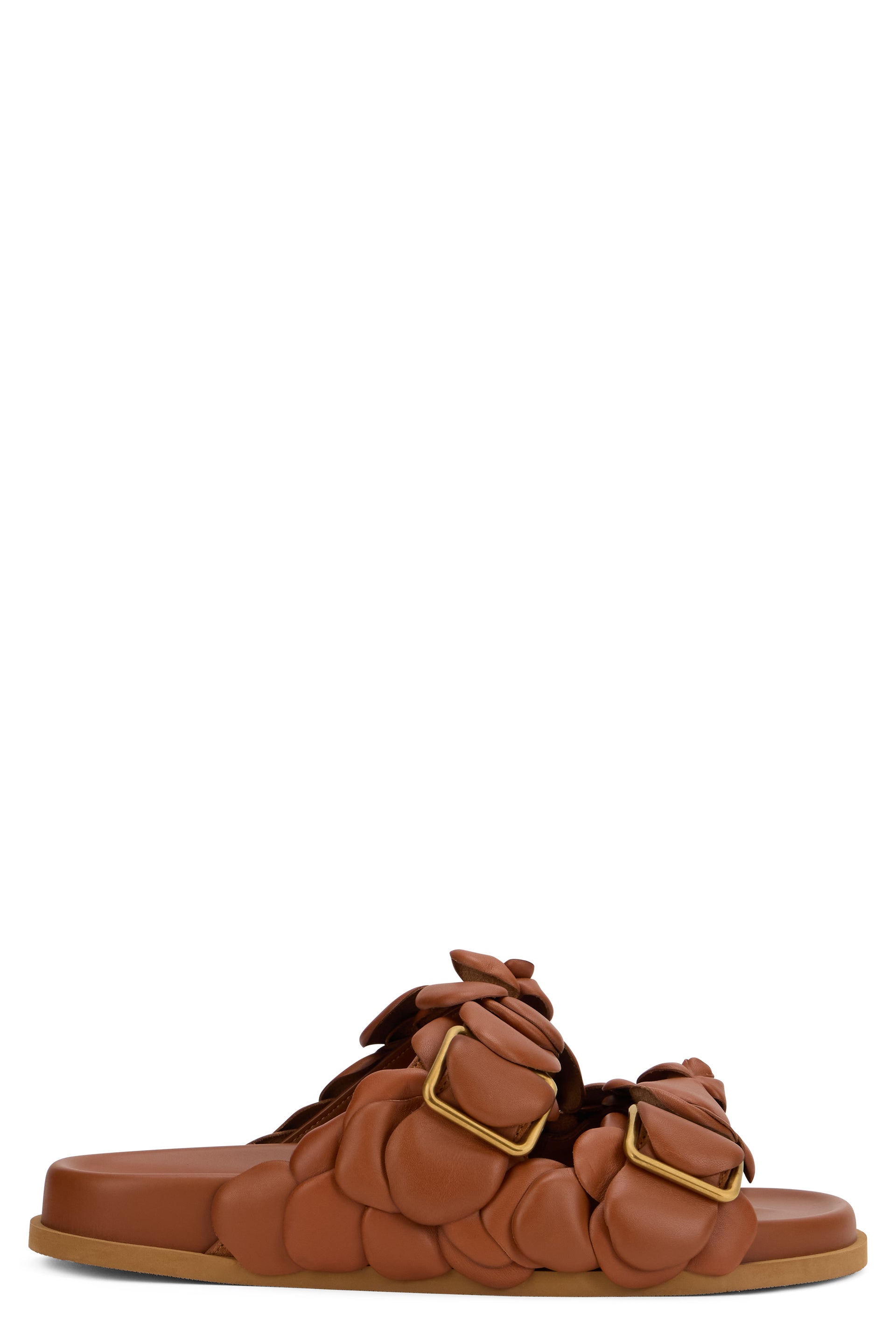 Comfortable slippers made of soft brown material