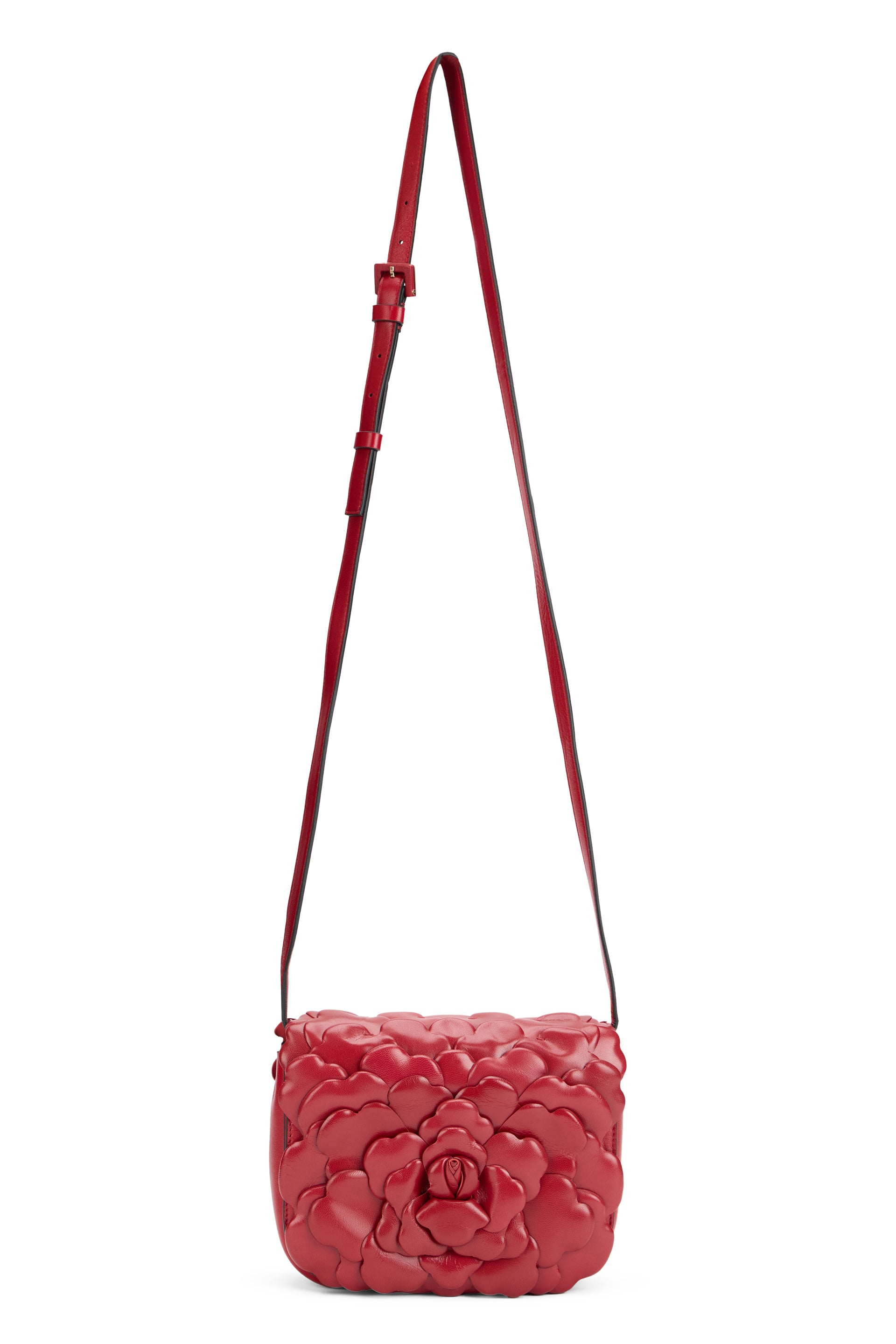 Red shoulder bag with elegant design