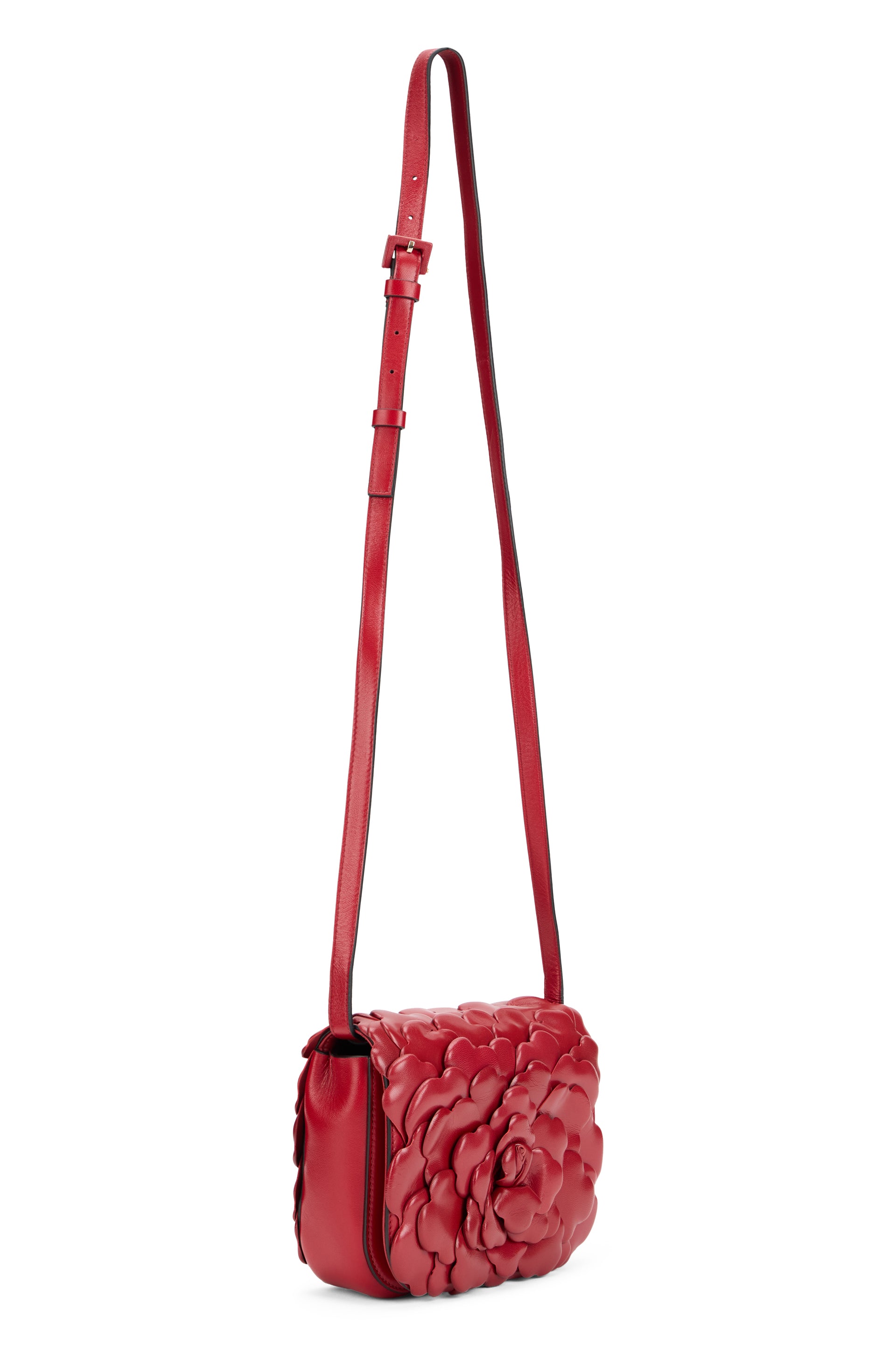 Red shoulder bag with elegant design