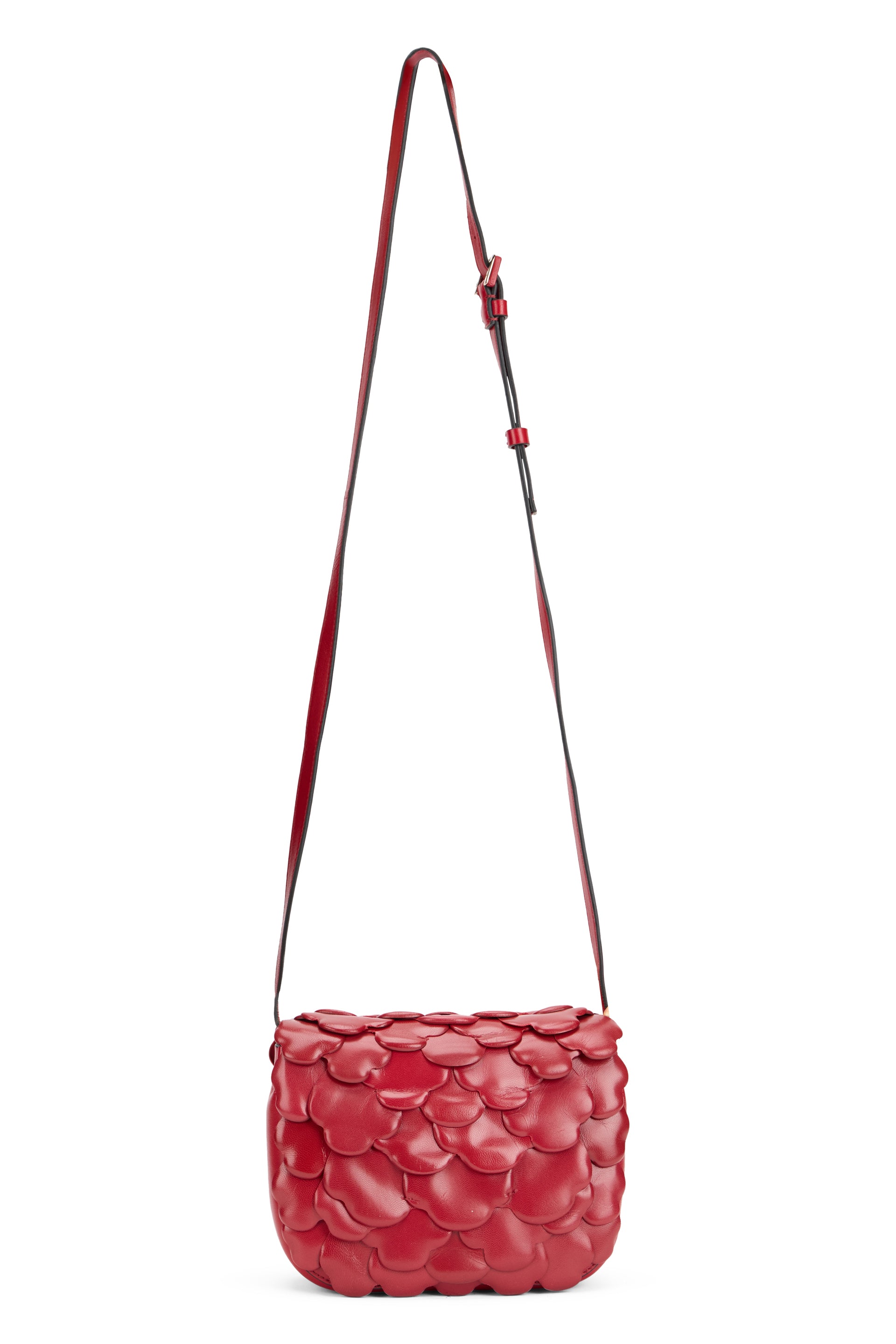 Red shoulder bag with elegant design