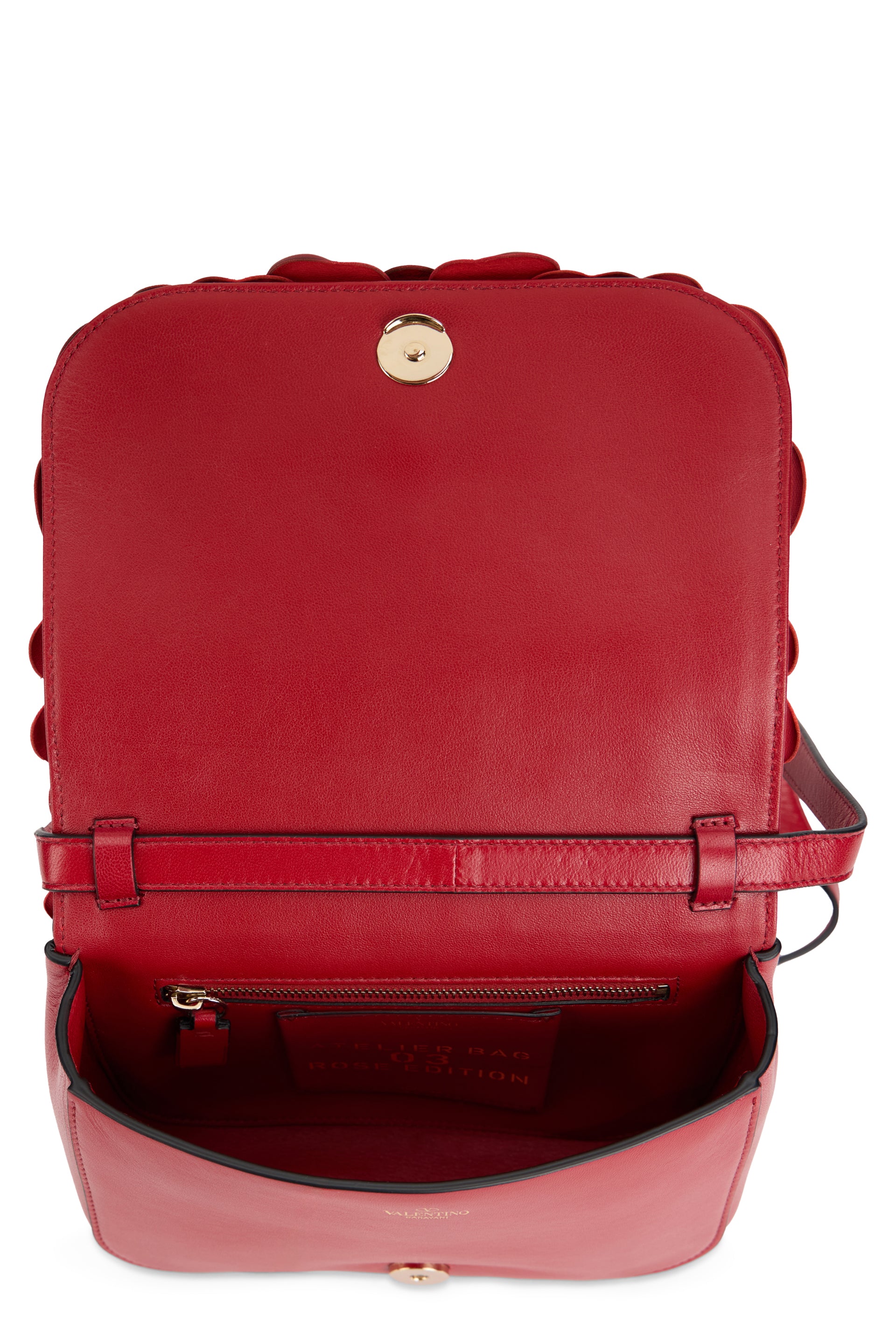 Red shoulder bag with elegant design